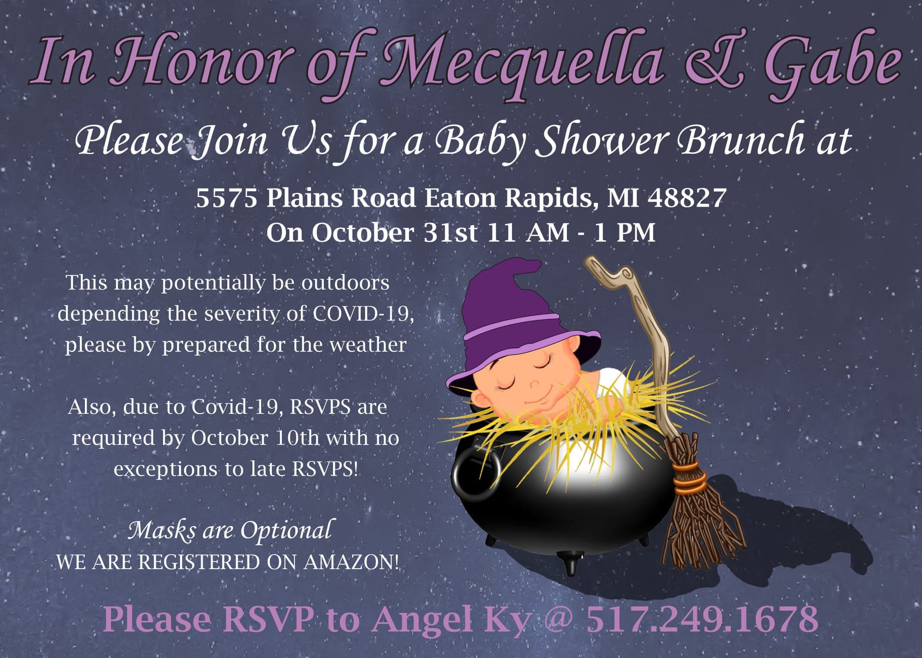 Baby Shower Invite Halloween Theme