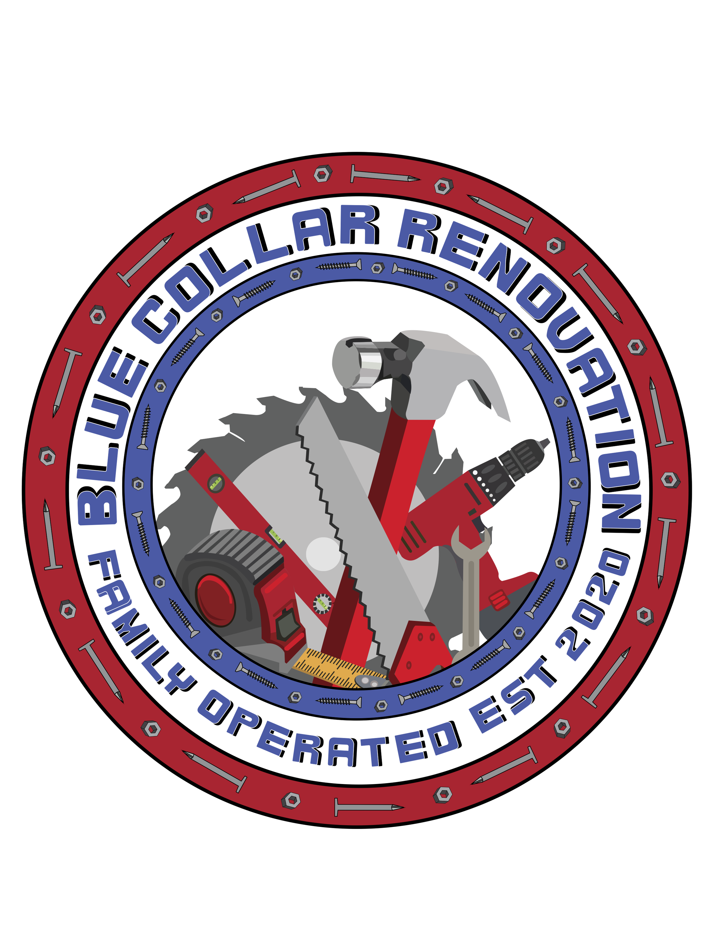 Blue Collar Renovation: Construction Logo 