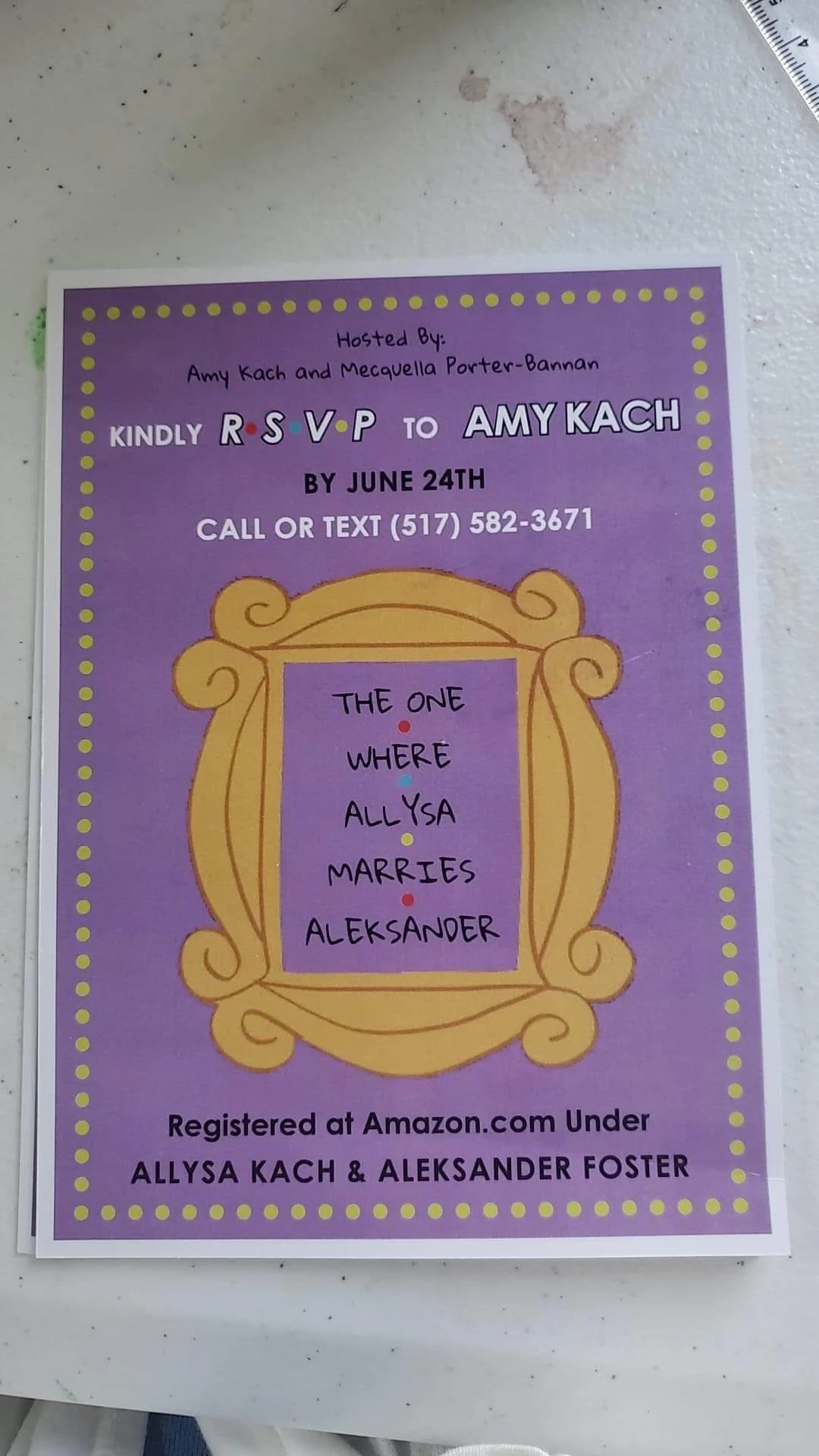 Friends Theme Bridal Shower Back