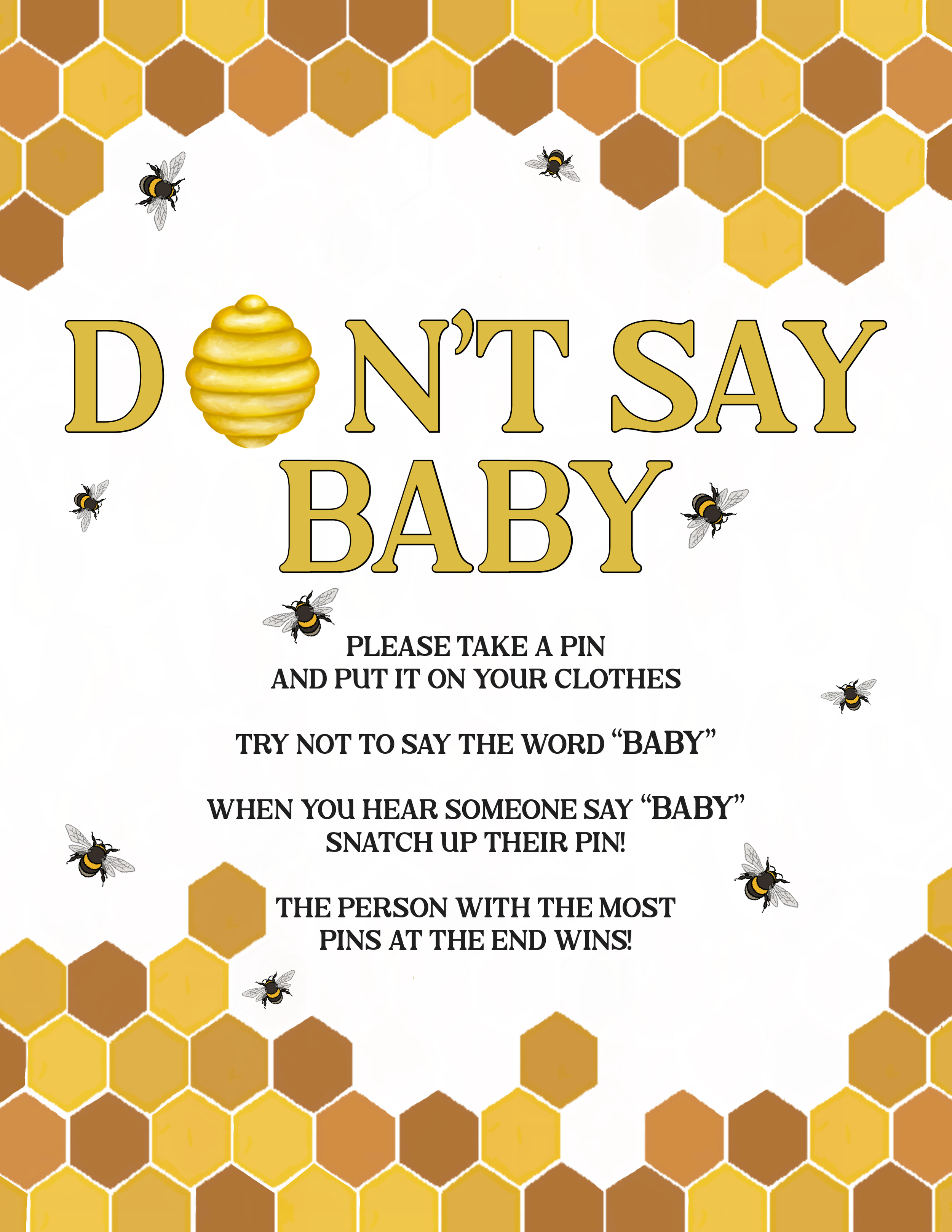 Gender Reveal: Don't Say Baby Game