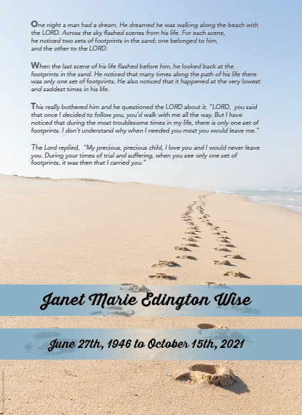 Memorial Program Back