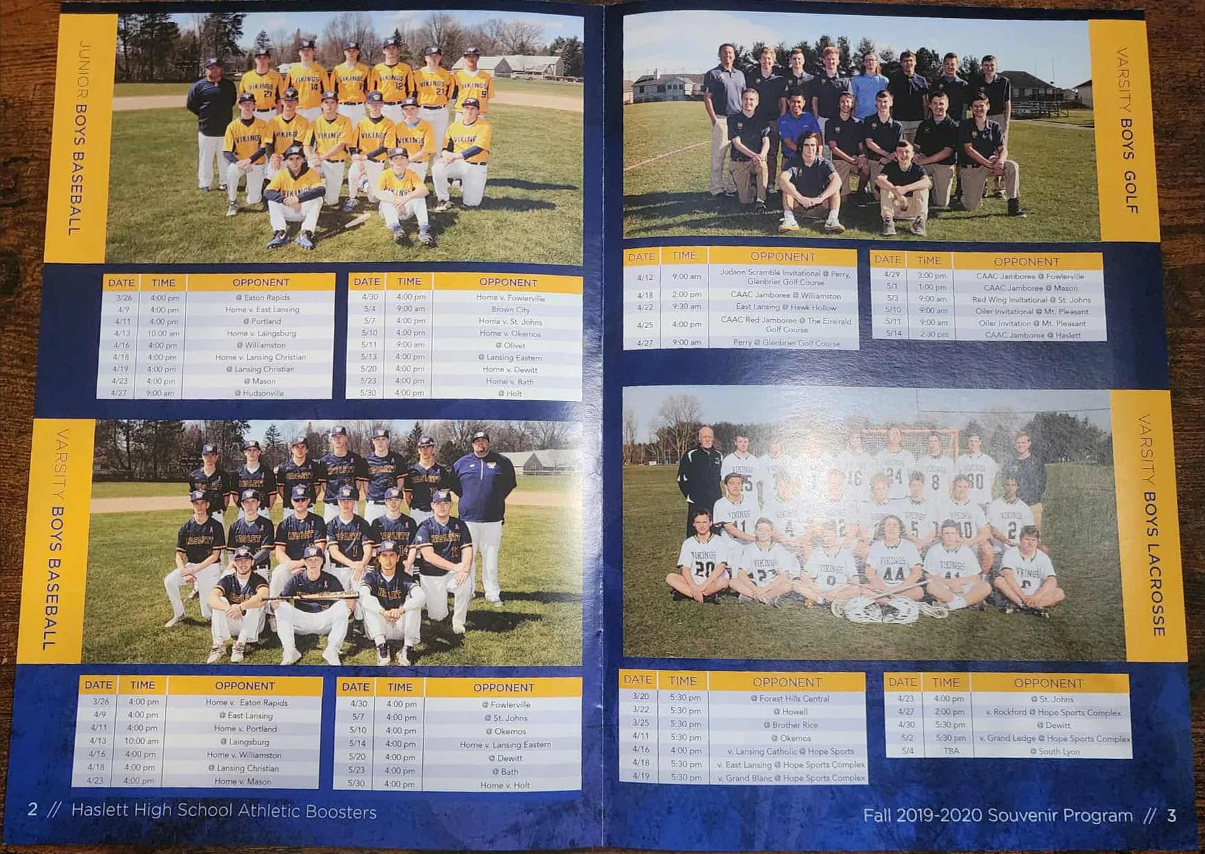 Haslett High School Athletic Boosters Program Page 2 - 3