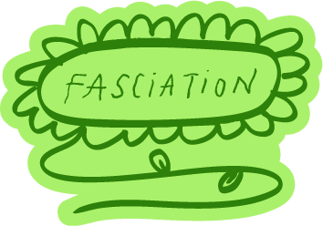 Scribble of a fasciated flower, the logo of Fasciation Planting & Care