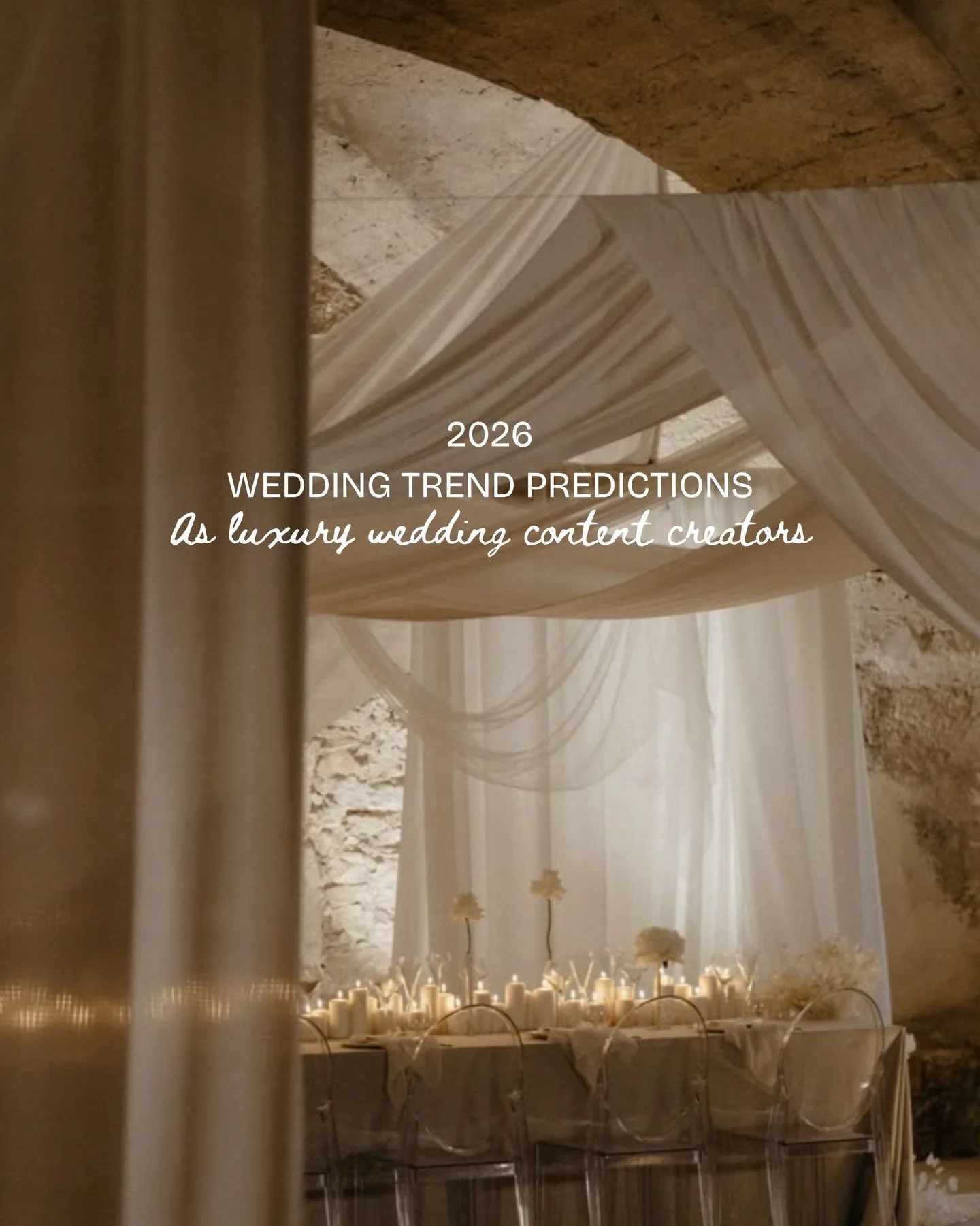A little peek at what 2026 weddings will look like&hellip; dreamy, elevated, unforgettable.
Our 2026 bookings are now open 🤍✨

#2026wedding #2026weddingtrends #2026bride #weddingcontentcreator #luxurywedding