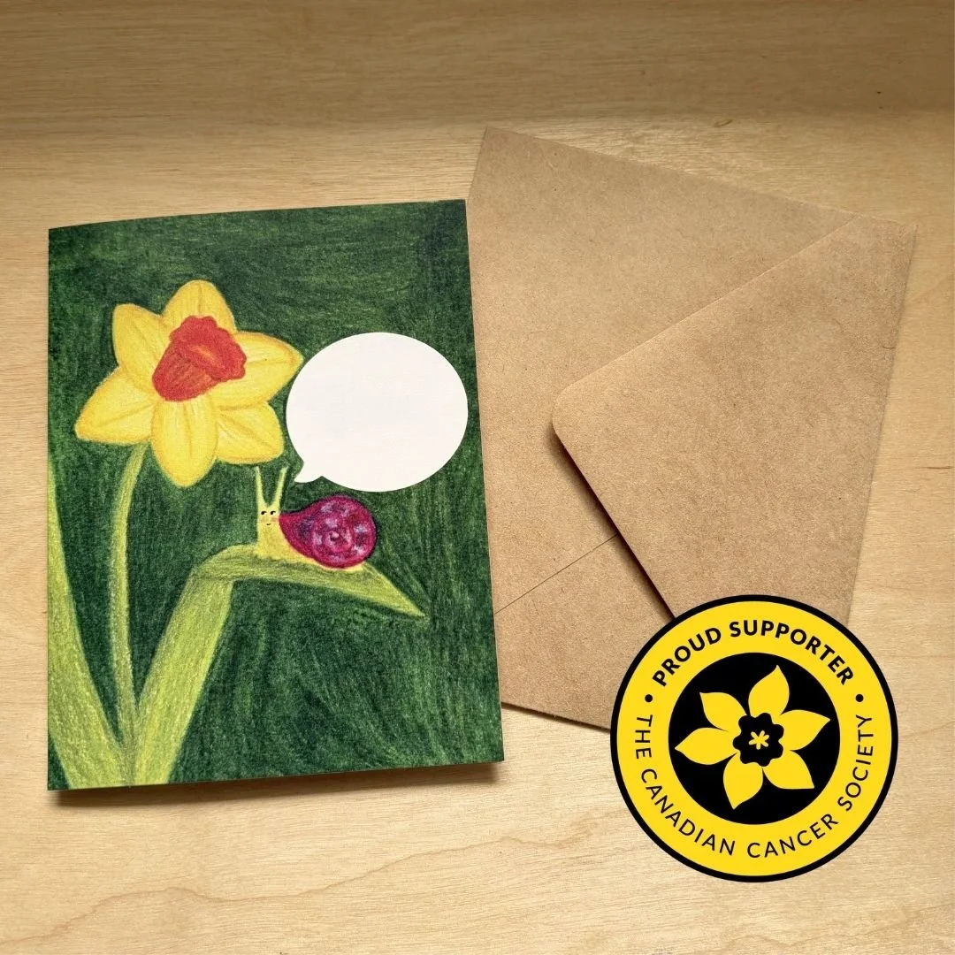 Daffodil & Snail Greeting Card