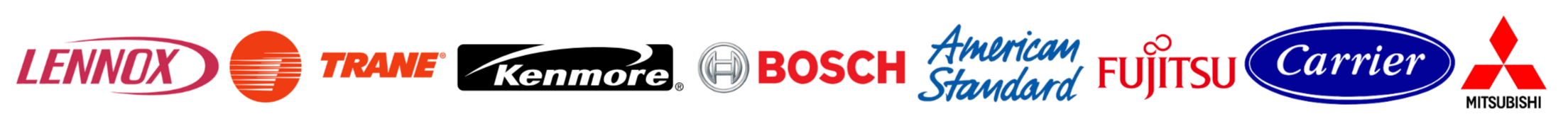 Various automotive brand logos including Lennox, Trane, Kenmore, Bosch, American Standard, Rheem, and Ford.