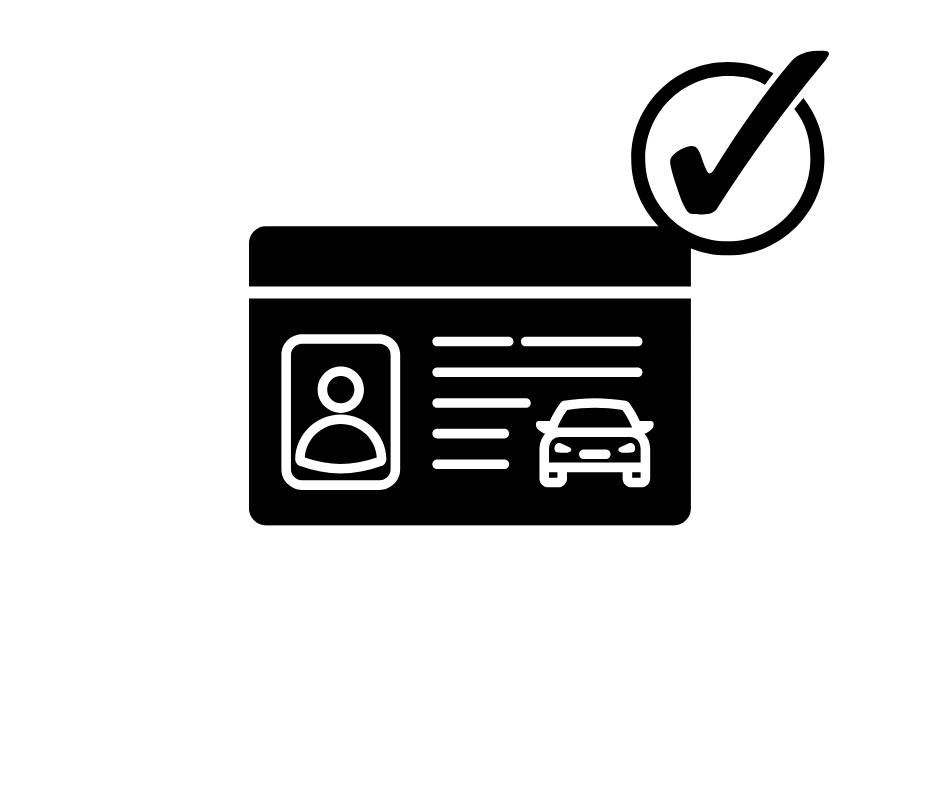 Driver license verification for rideshare car rental approval