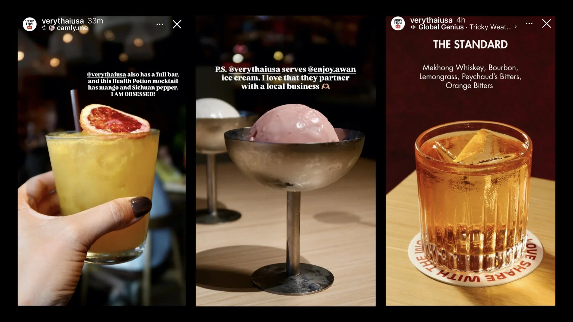 Very Thai dishes including pad kra pao and pad thai shared by customers on social media