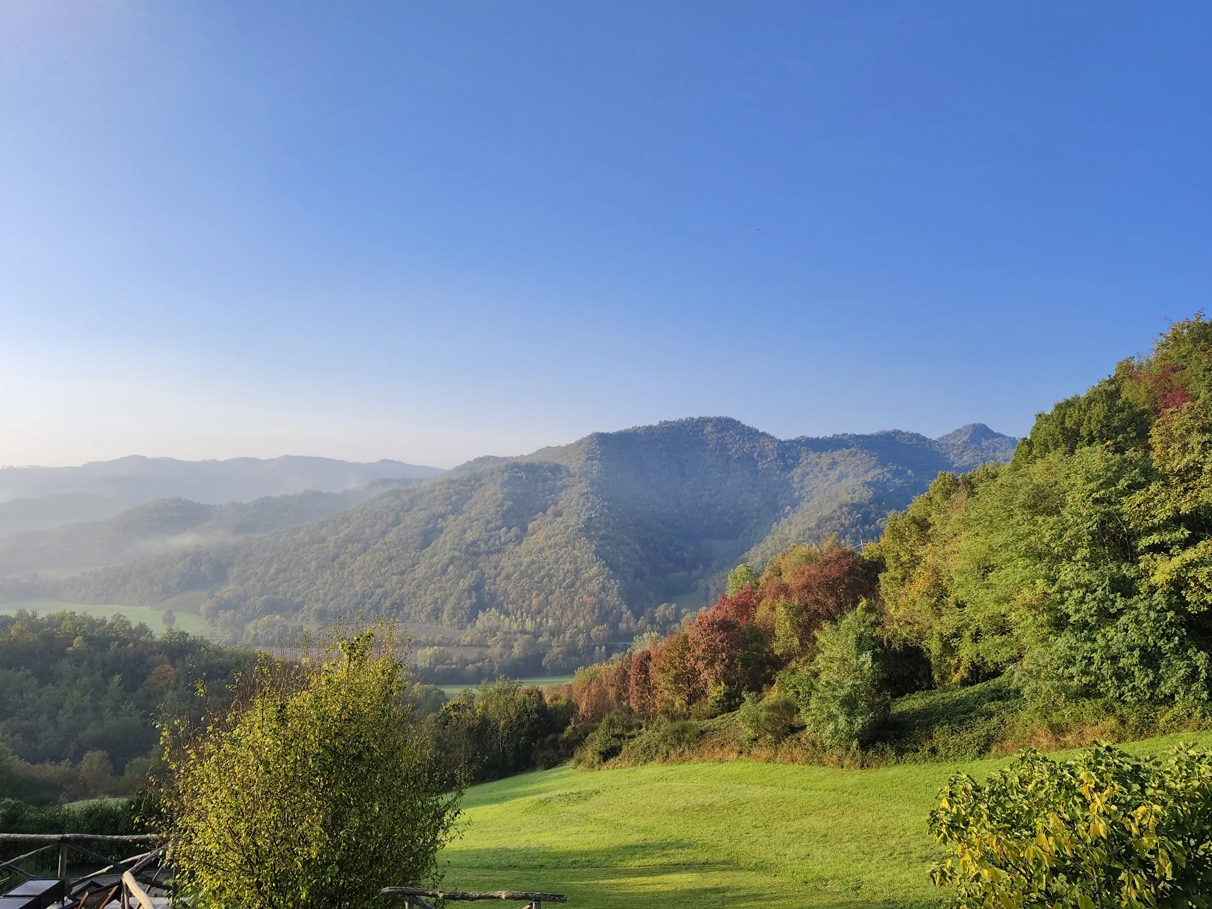 La vista sulle colline attorno all'agriturismo Ca' Betania