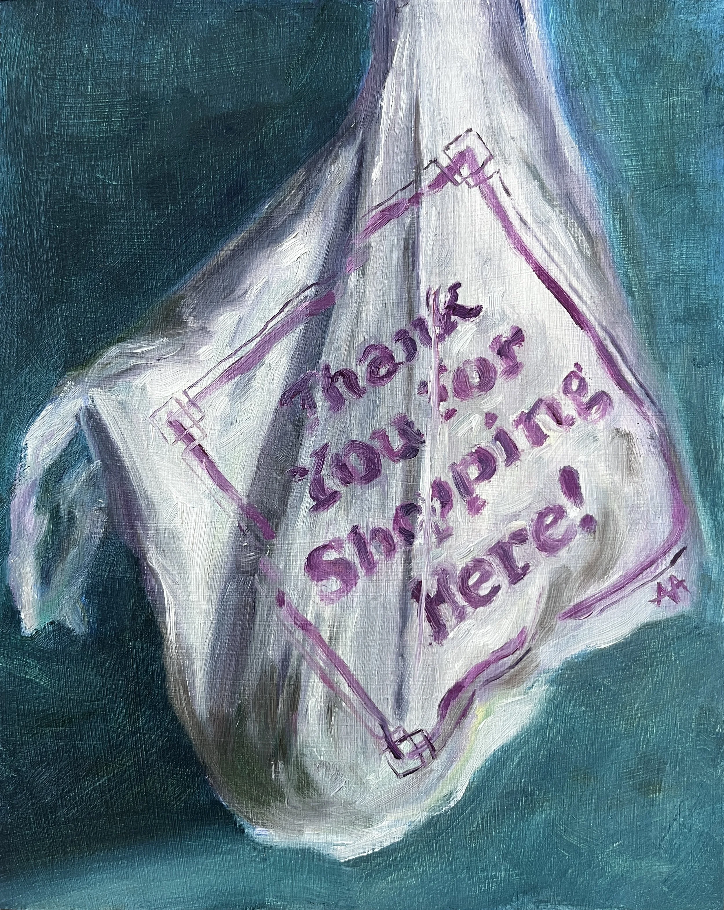 Just Hanging, Thanks - 8x10 oil on panel - SOLD