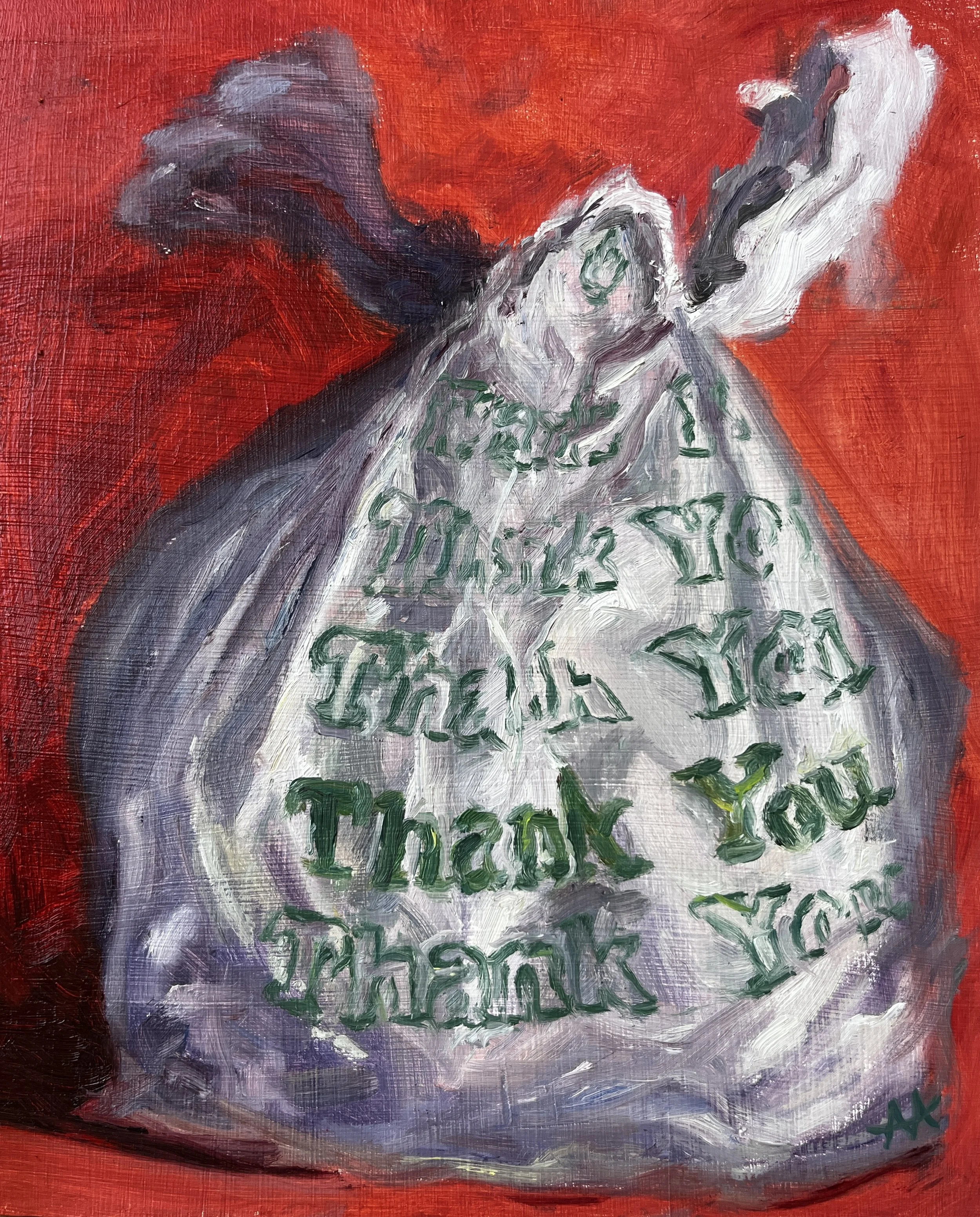 Thank You THANK YOU - 8x10 oil on panel - $300