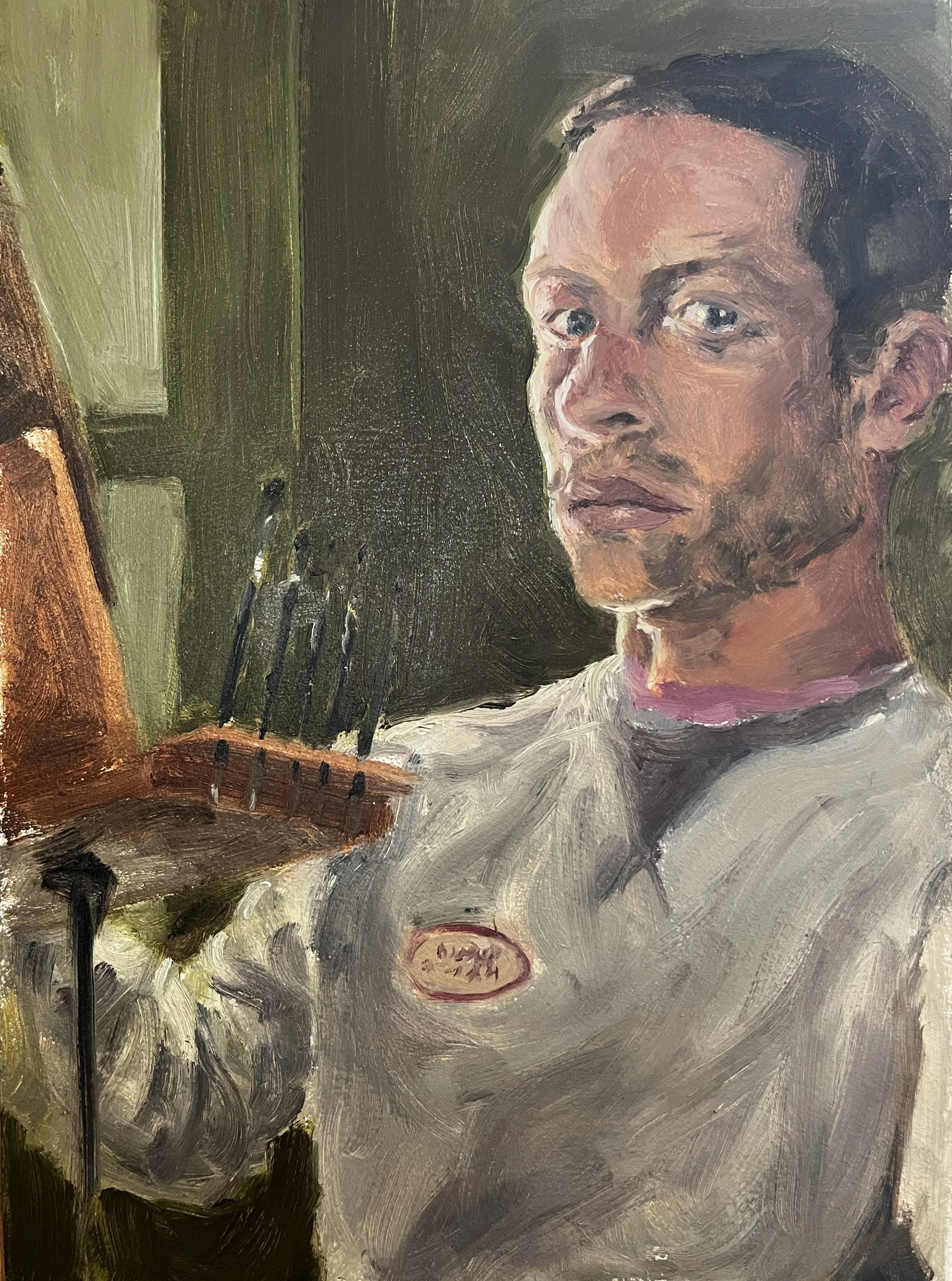 Self-Portrait - Oil on panel 9x12 - SOLD