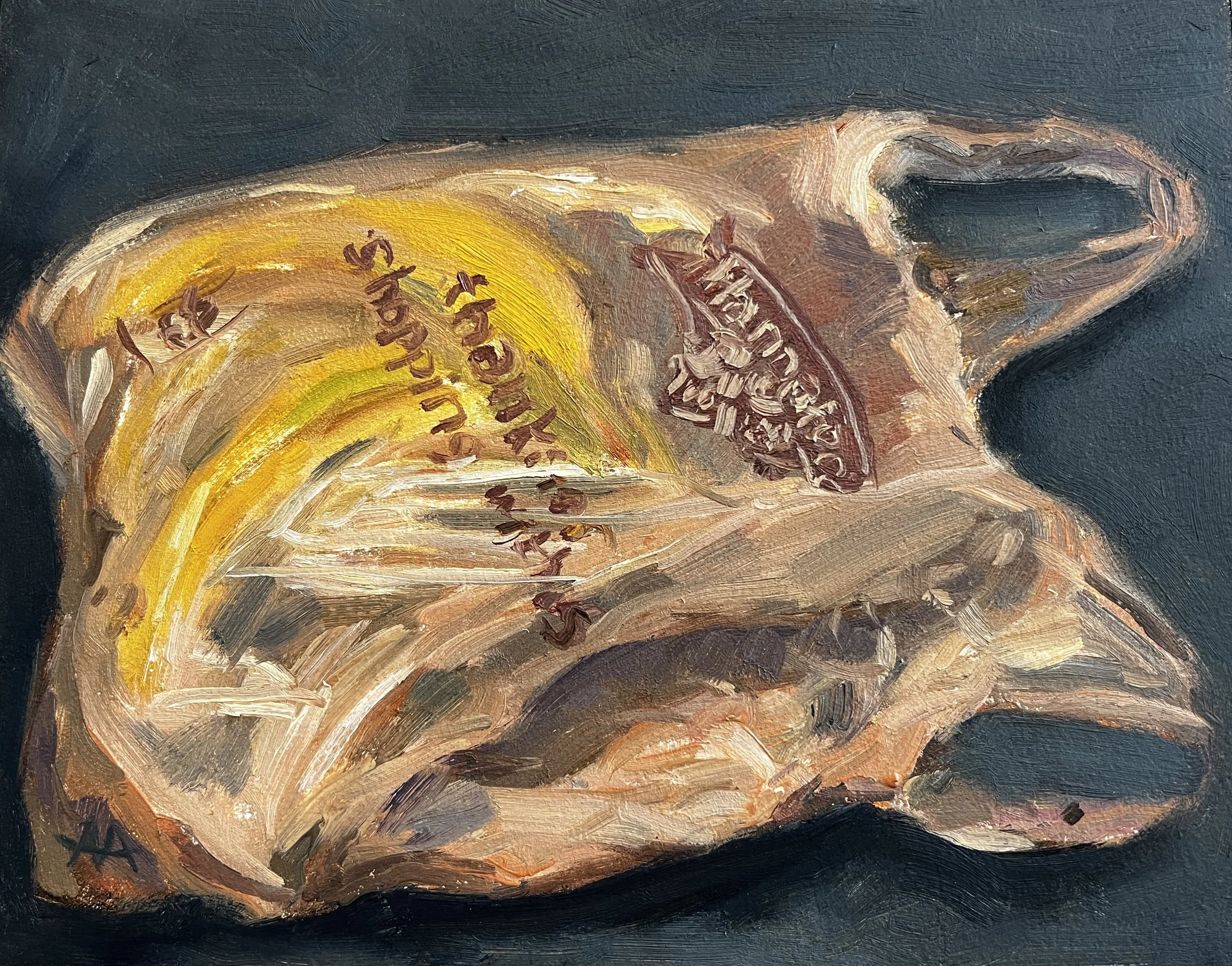 thanks for shopping - oil on panel 8x10