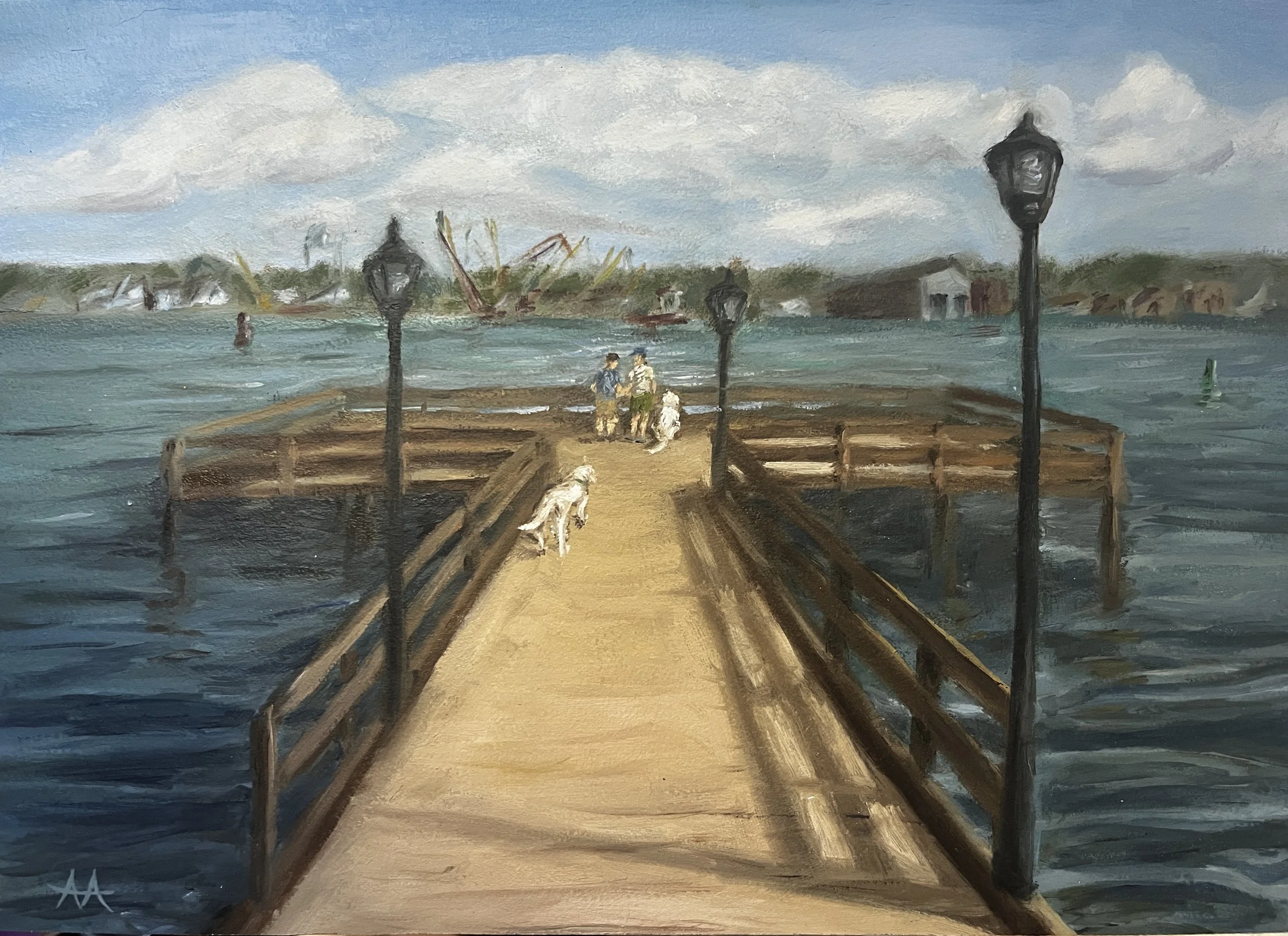 Southern Pier - Oil on panel 10x14 - $450