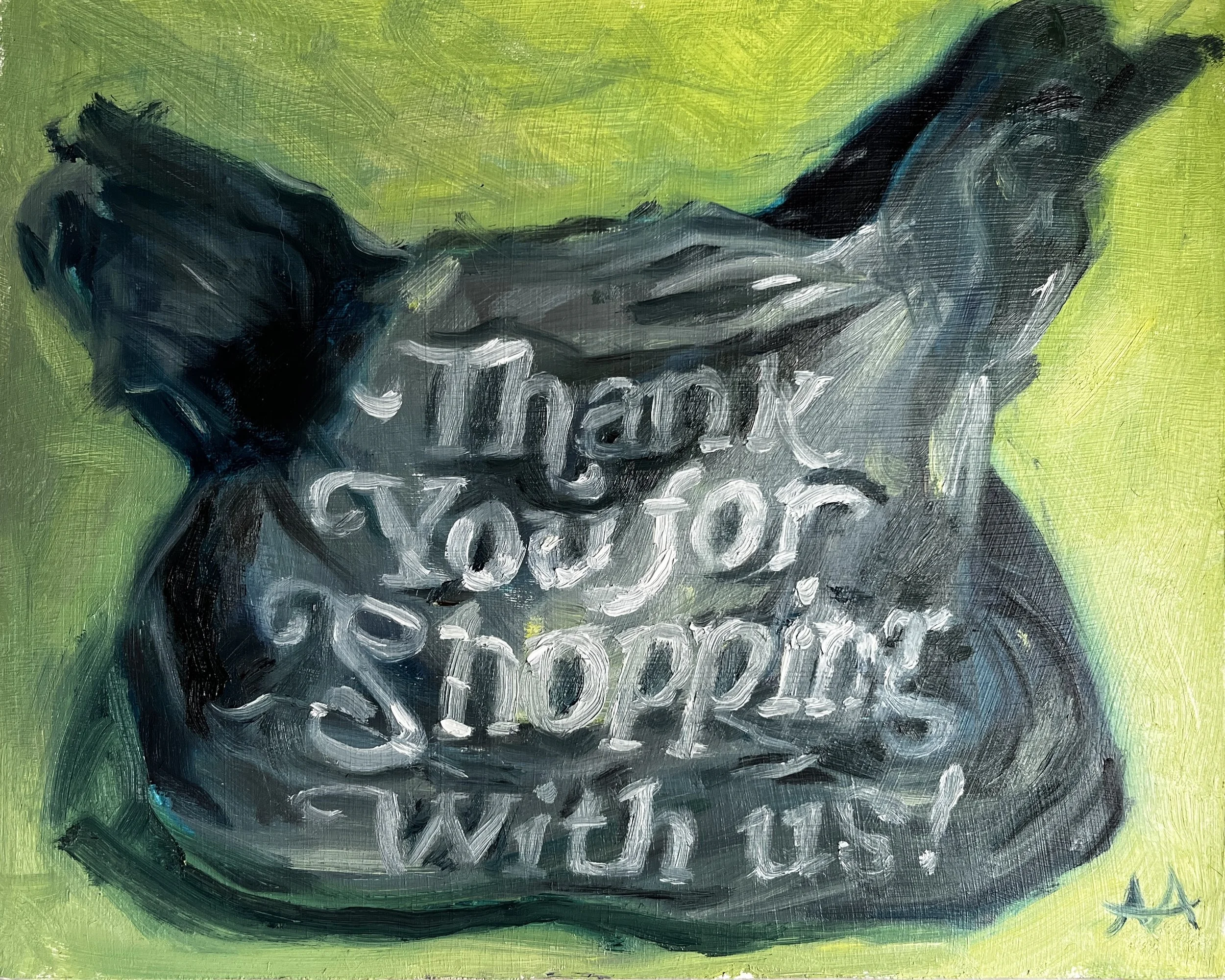 With Us! - Oil on panel 8x10