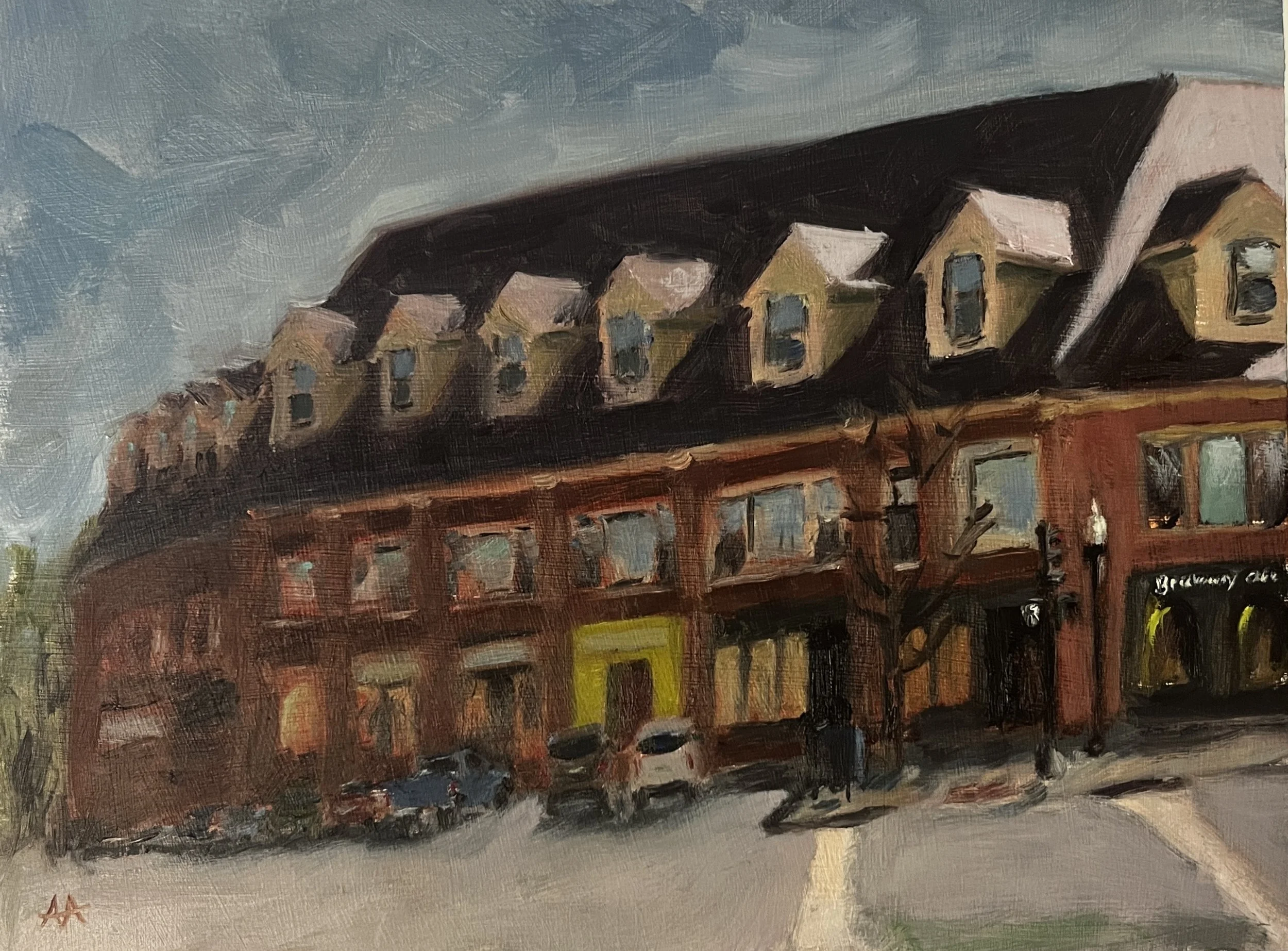 Breakaway Cafe - Oil on panel 8x10 - $300