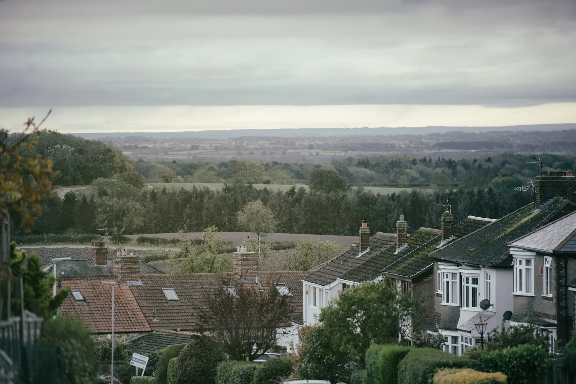 A view of Heighington's rooftops from the top of the Green