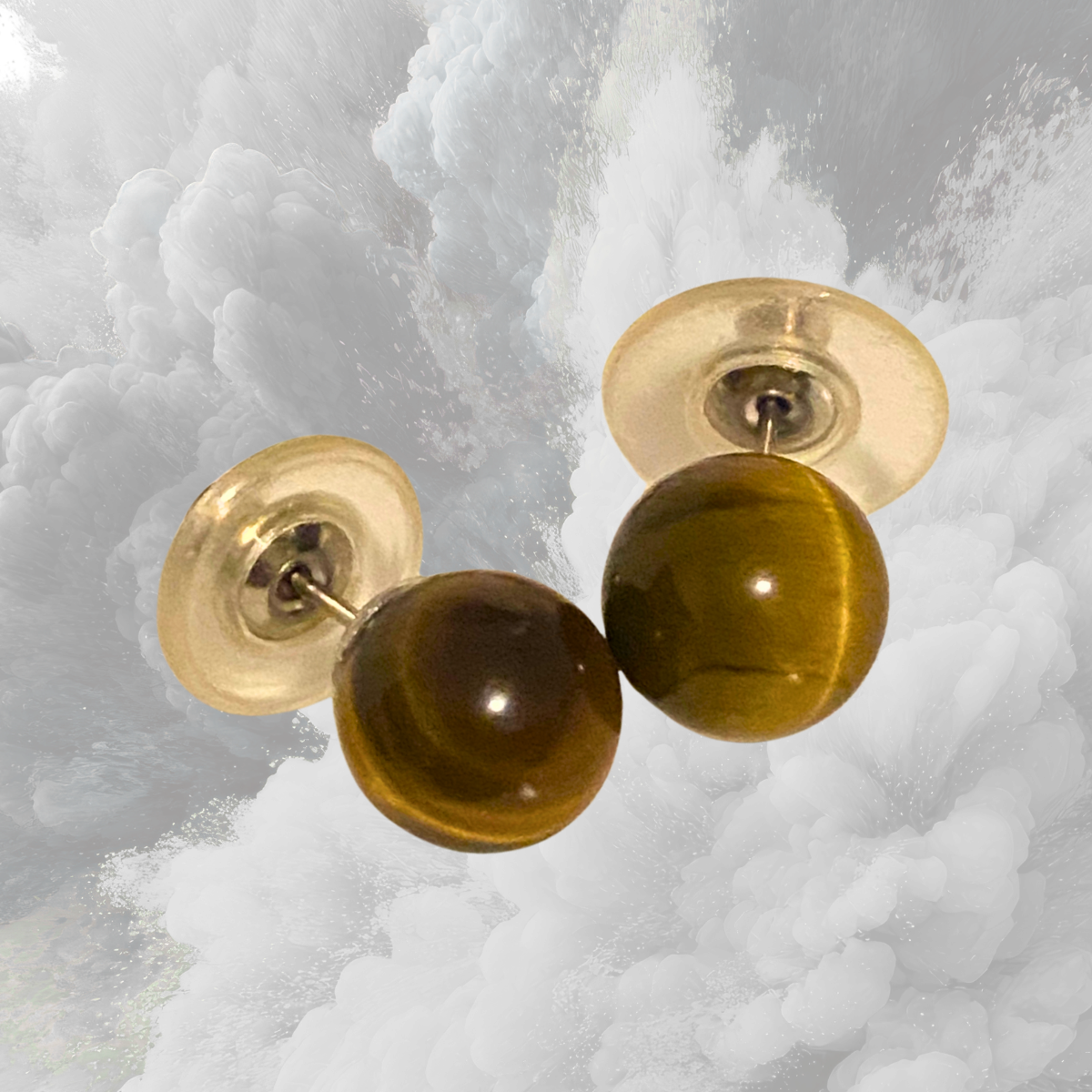 Tigers Eye Stud Earrings