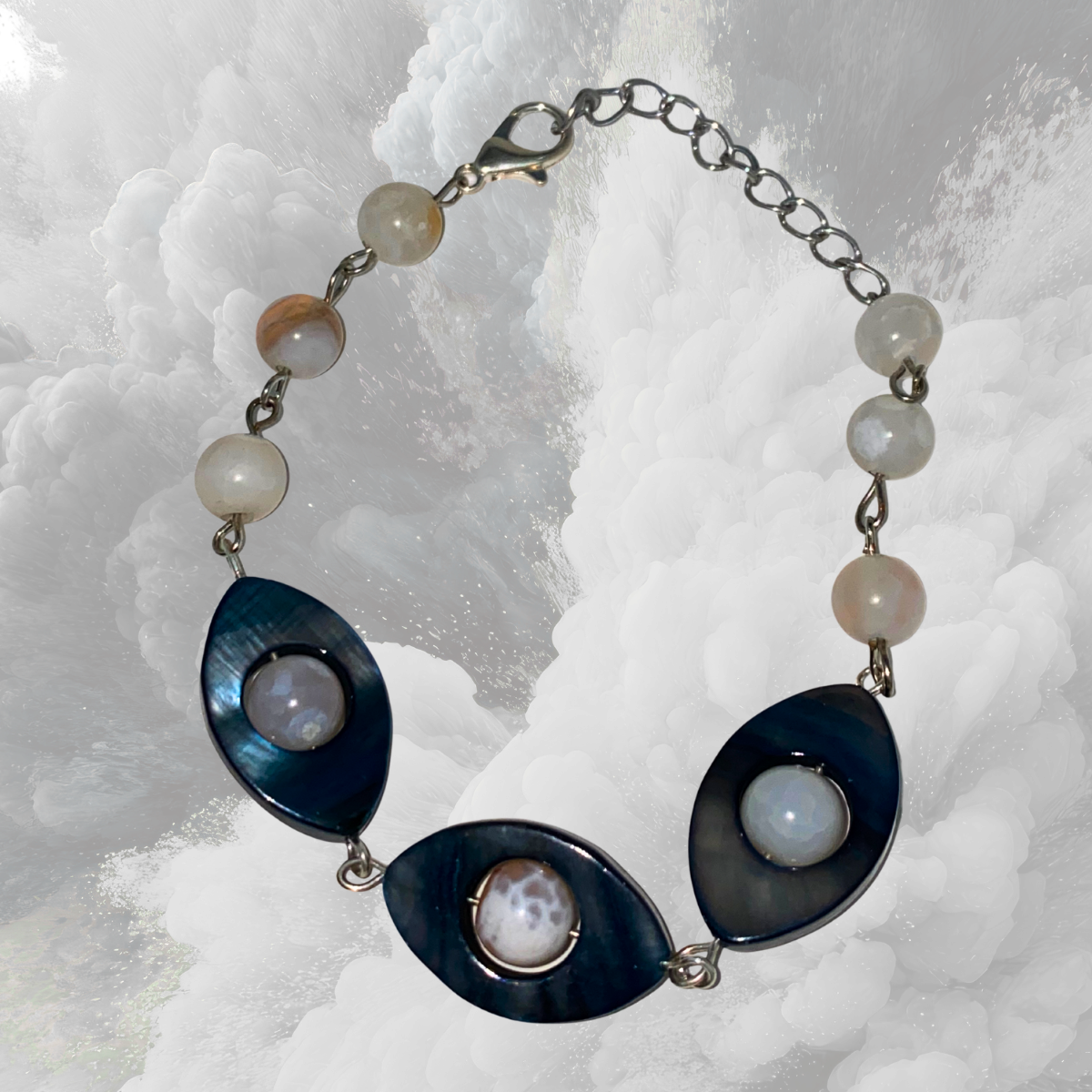 Lace Agate & Mother of Pearl Anklet