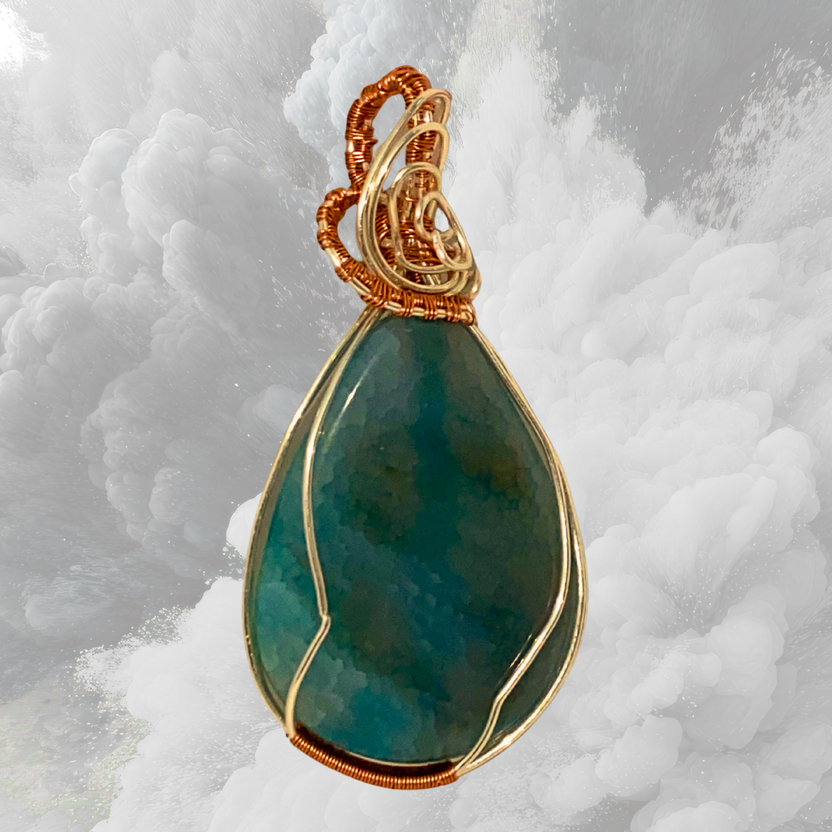 Aquamarine Wire Wrapped Pendant