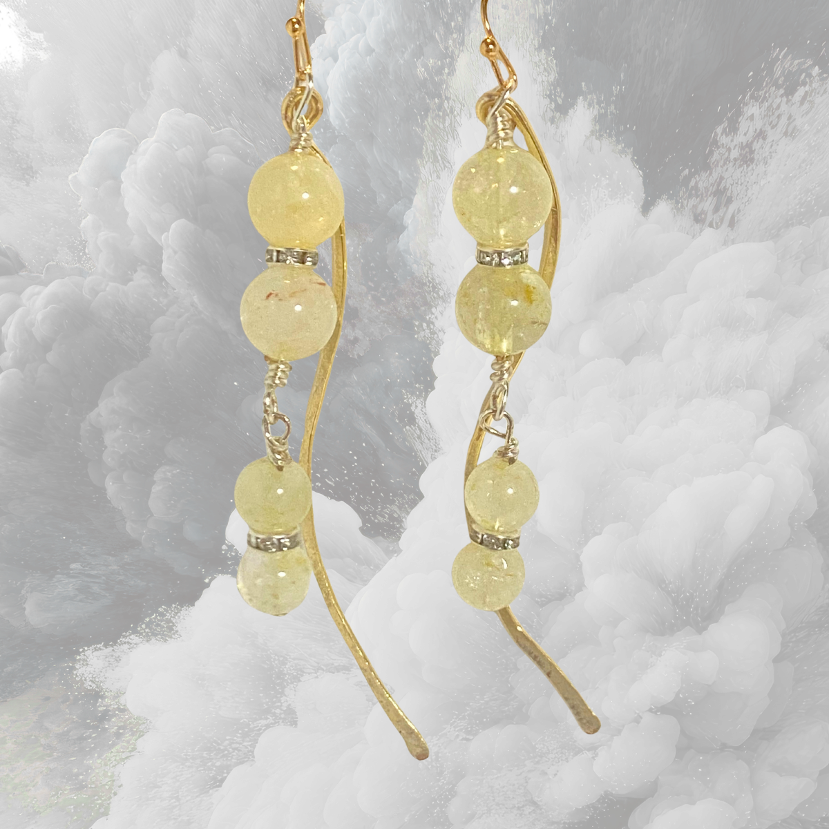 Golden Citrine Dangly Earrings