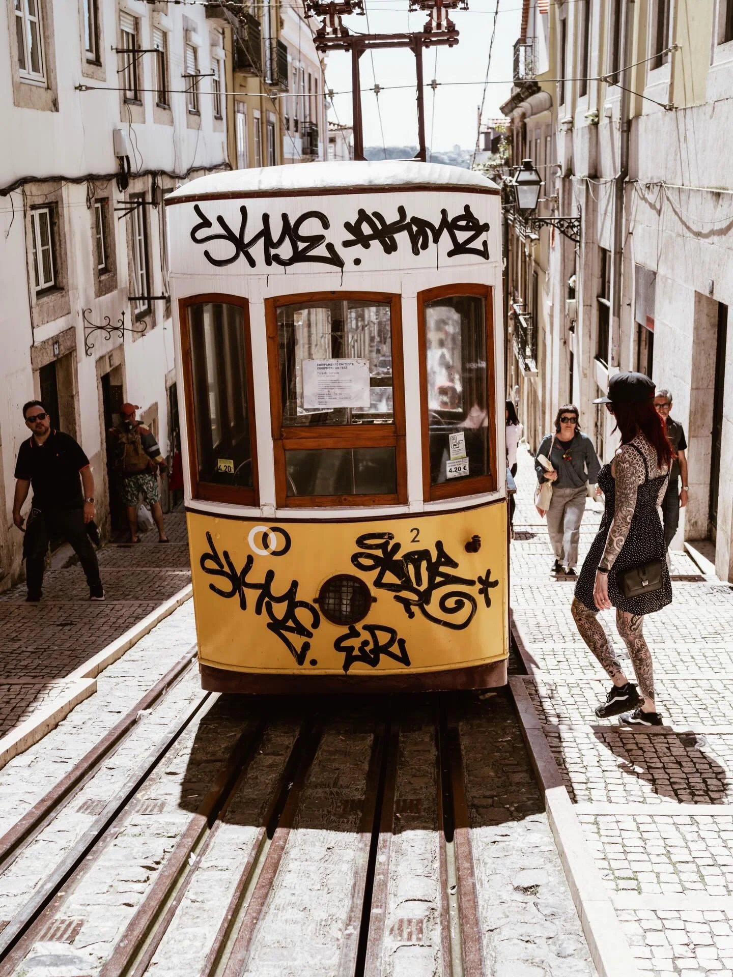 The trams of Lisbon are a wild ride. They fly up and down the steep and narrow streets shuddering and shaking with their brakes grinding away. An unforgettable experience!