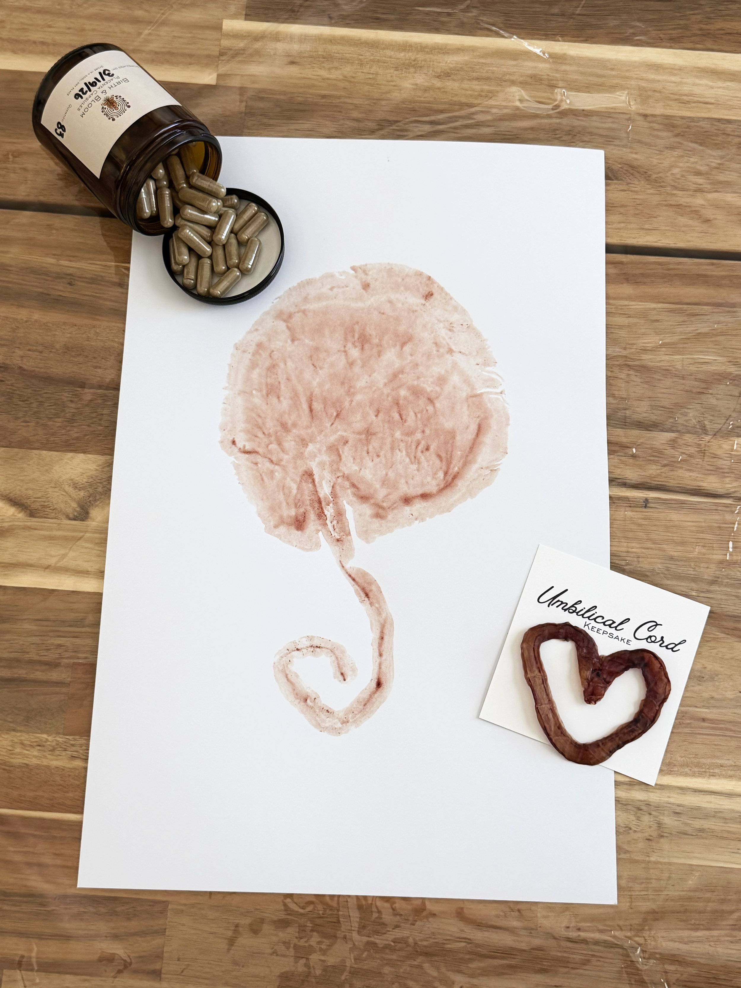  Birth and Bloom Tucson Placenta Encapsulation business card beside them. placenta pills, placenta encapsulation Tucson, AZ, Tucson, Tucson Arizona 