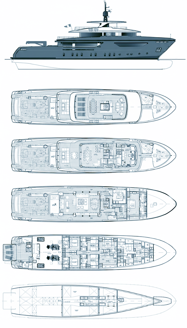 Motor Yacht Moka Schematic Plan
