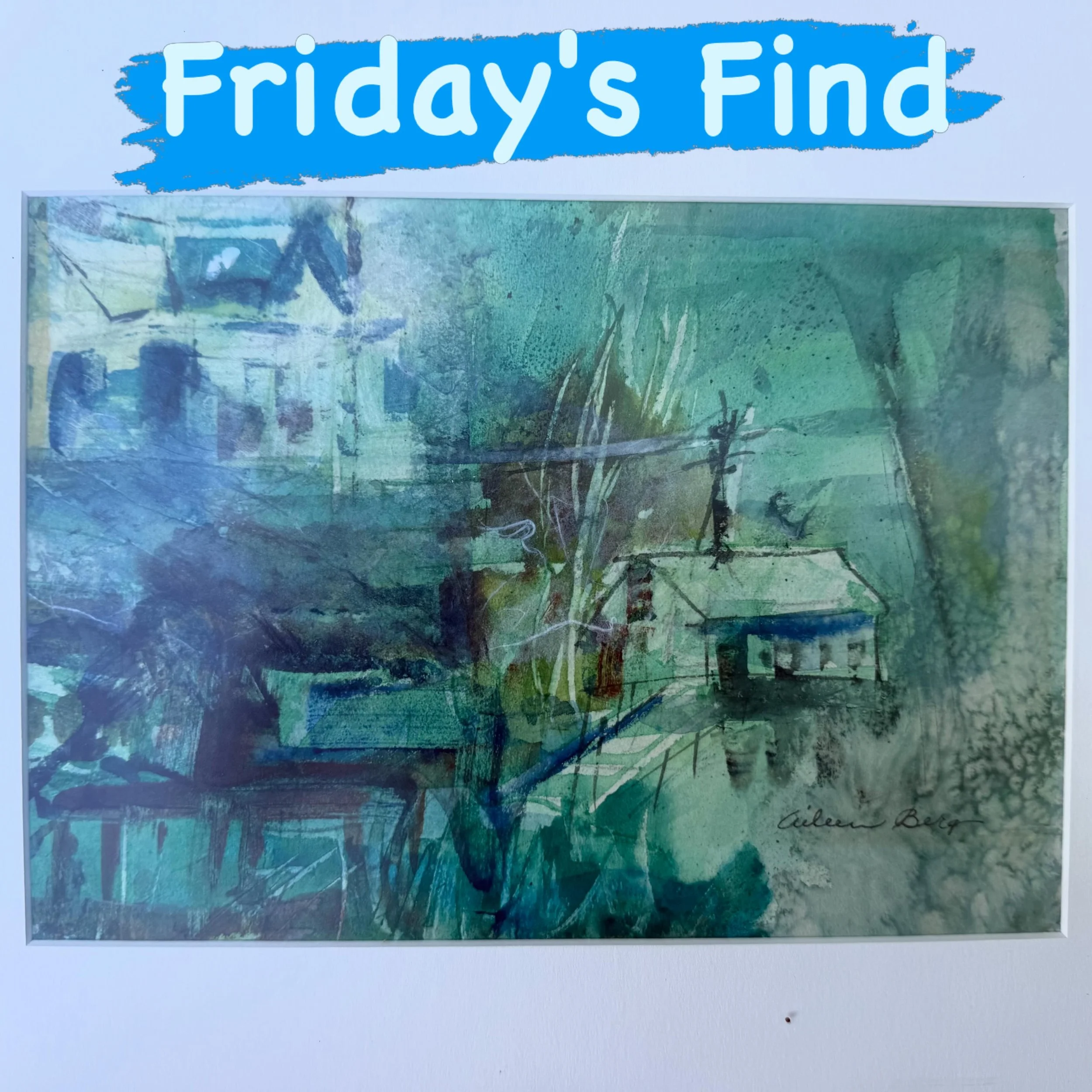 Vintage watercolor by Aileen Berg. 
#vintageart #mcmart