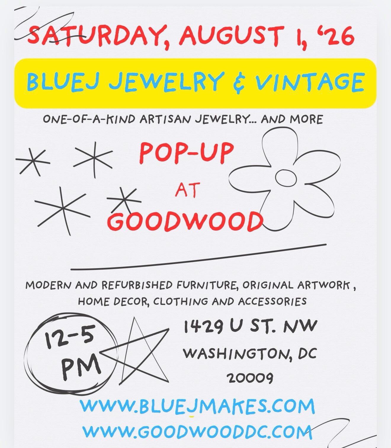 Are You Coming?  Don't Miss It!
GoodWood, DC this Saturday, 8/1 
12-5 pm