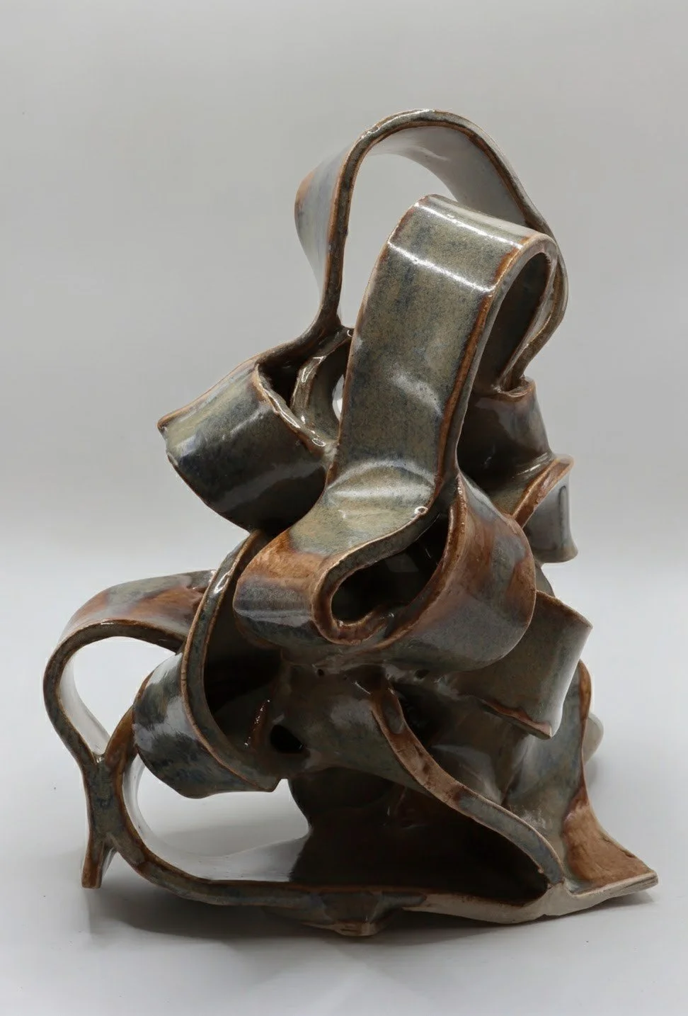 "Bookend" (front view), 2025, clay (slab-built), 7.75 x 7 x 3.5 in. approx.