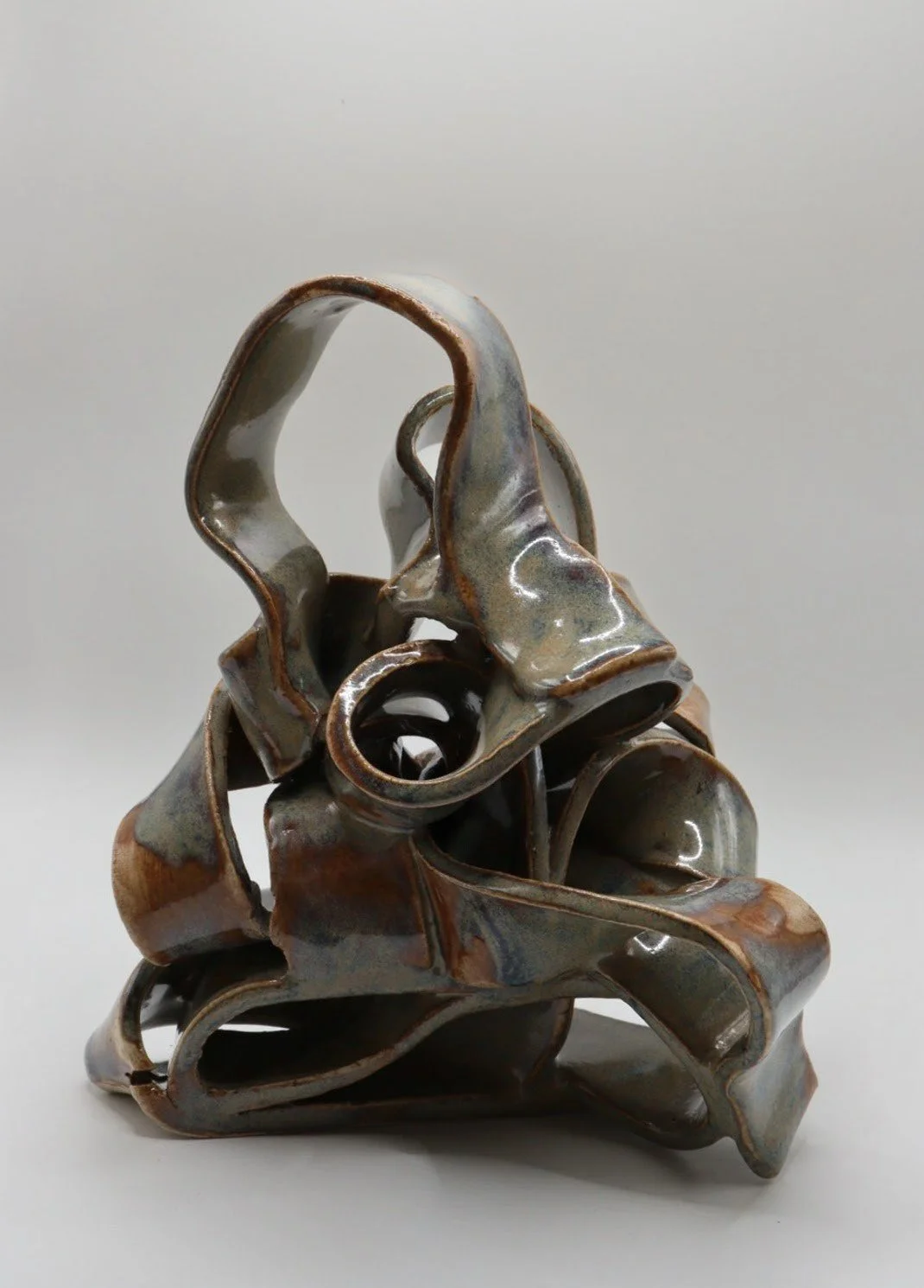 "Bookend" (back view), 2025, clay (slab-built), 7.75 x 7 x 3.5 in. approx.