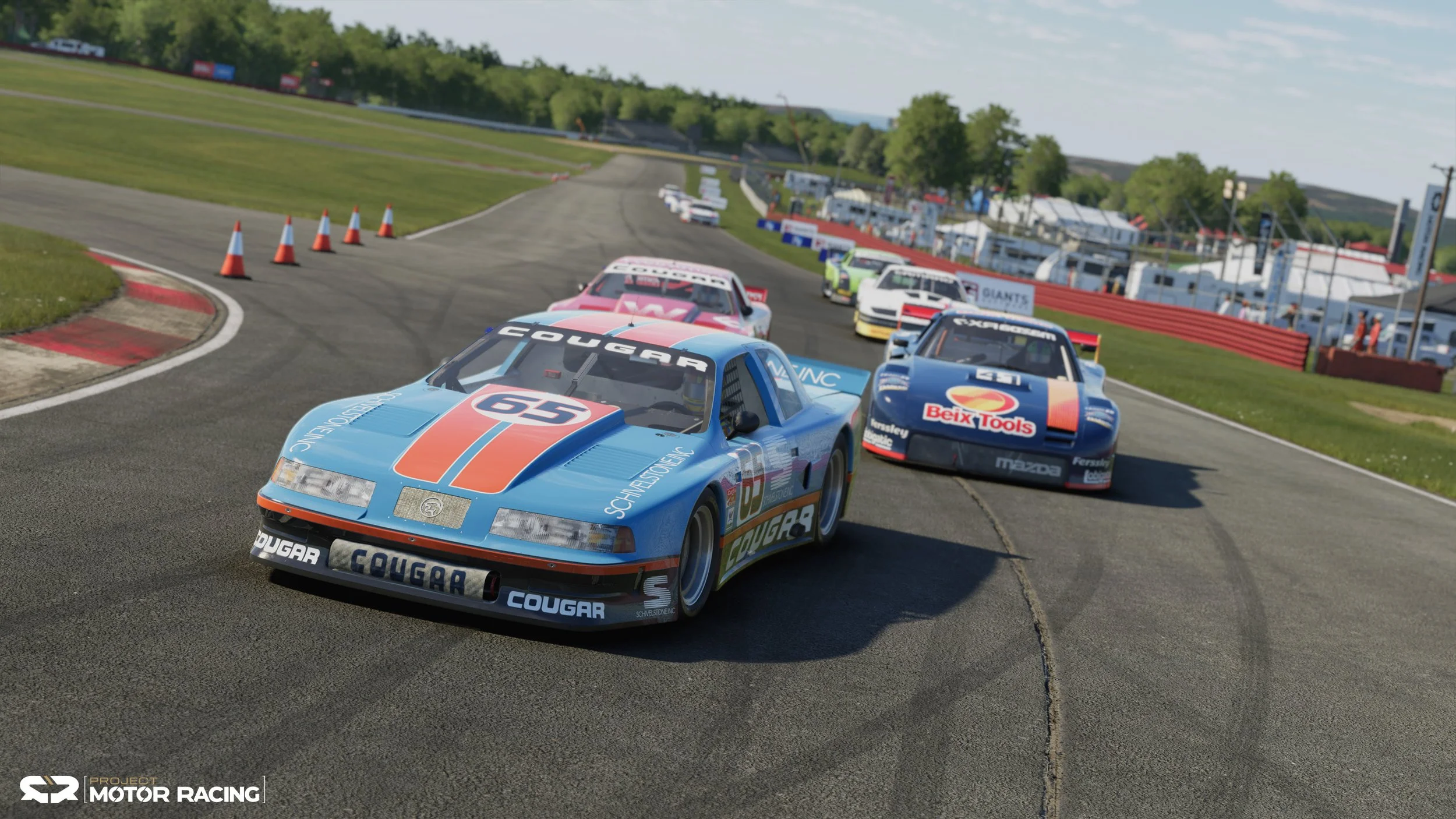 GTO cars racing on Project Motor Racing at Lexington (Mid Ohio)