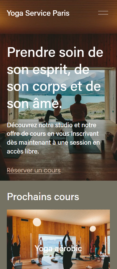 En-tête de la page d'accueil