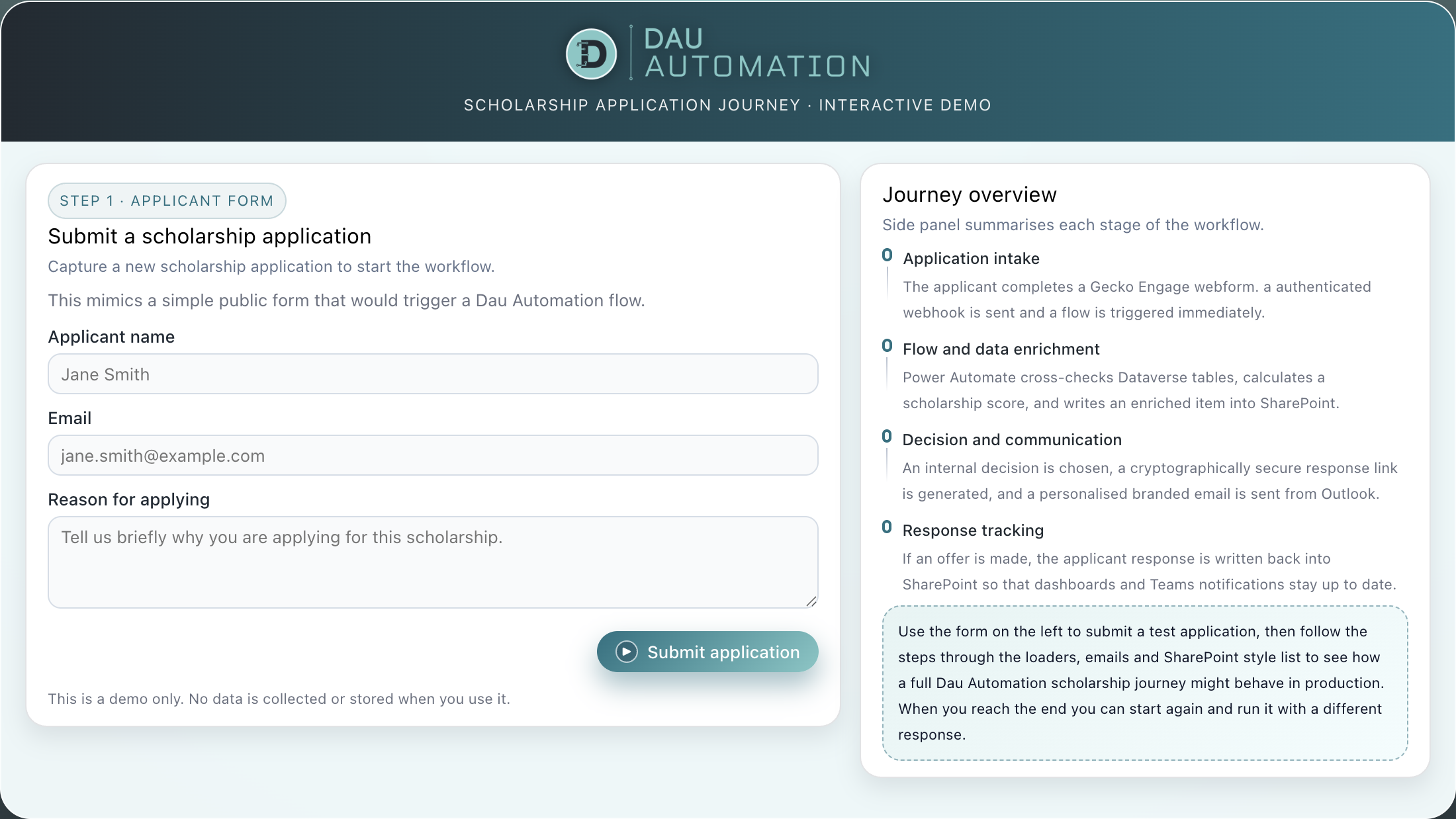 Scholarship Application Workflow