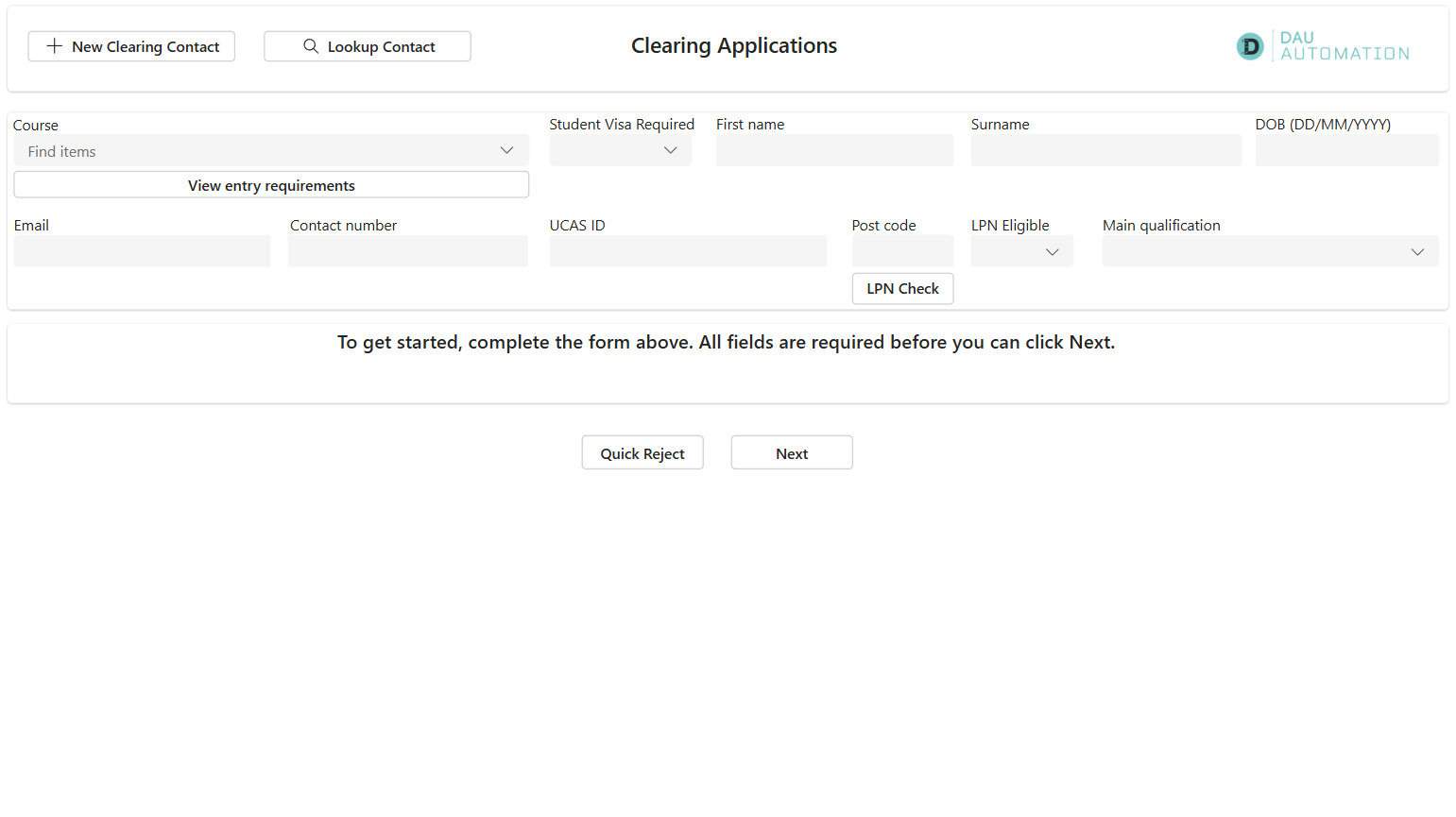 Application System (Canvas App)