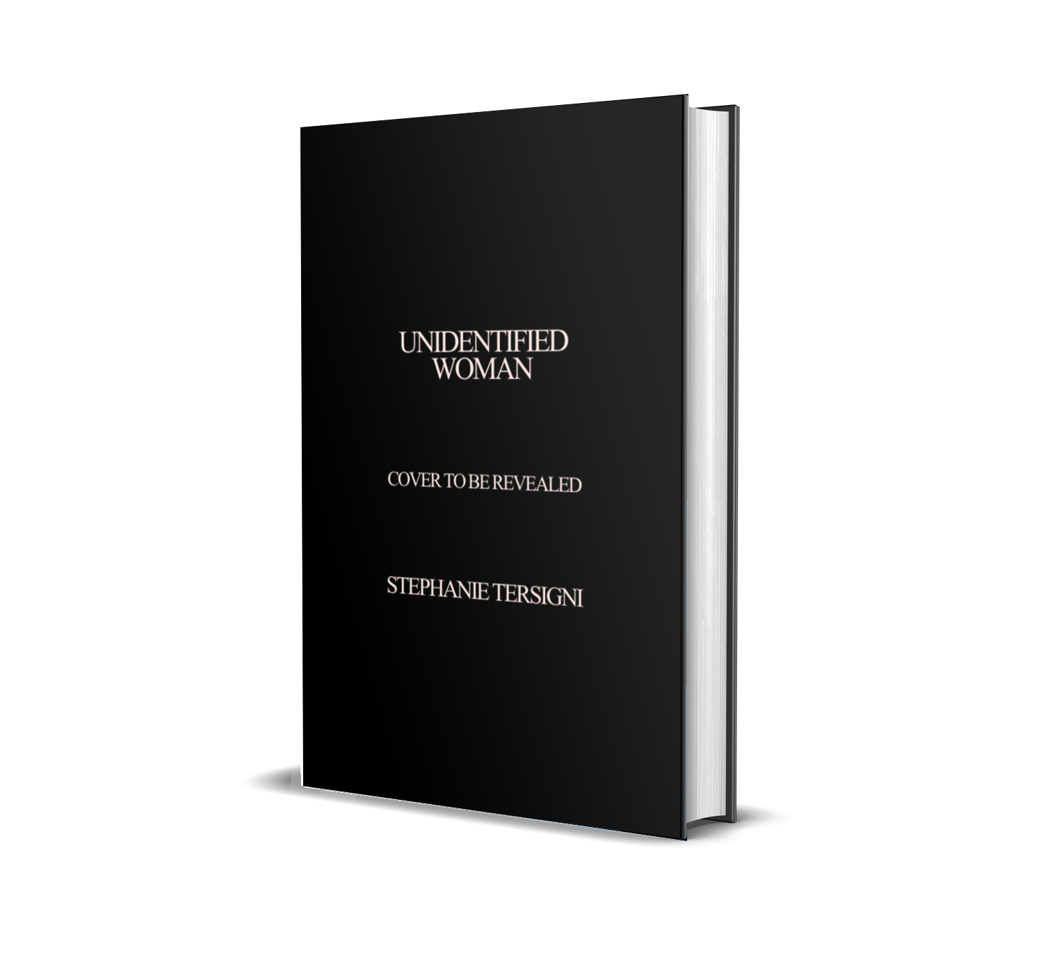 A book cover titled 'Untitled Woman' by Stephanie Tersigni, with the cover to be revealed.
