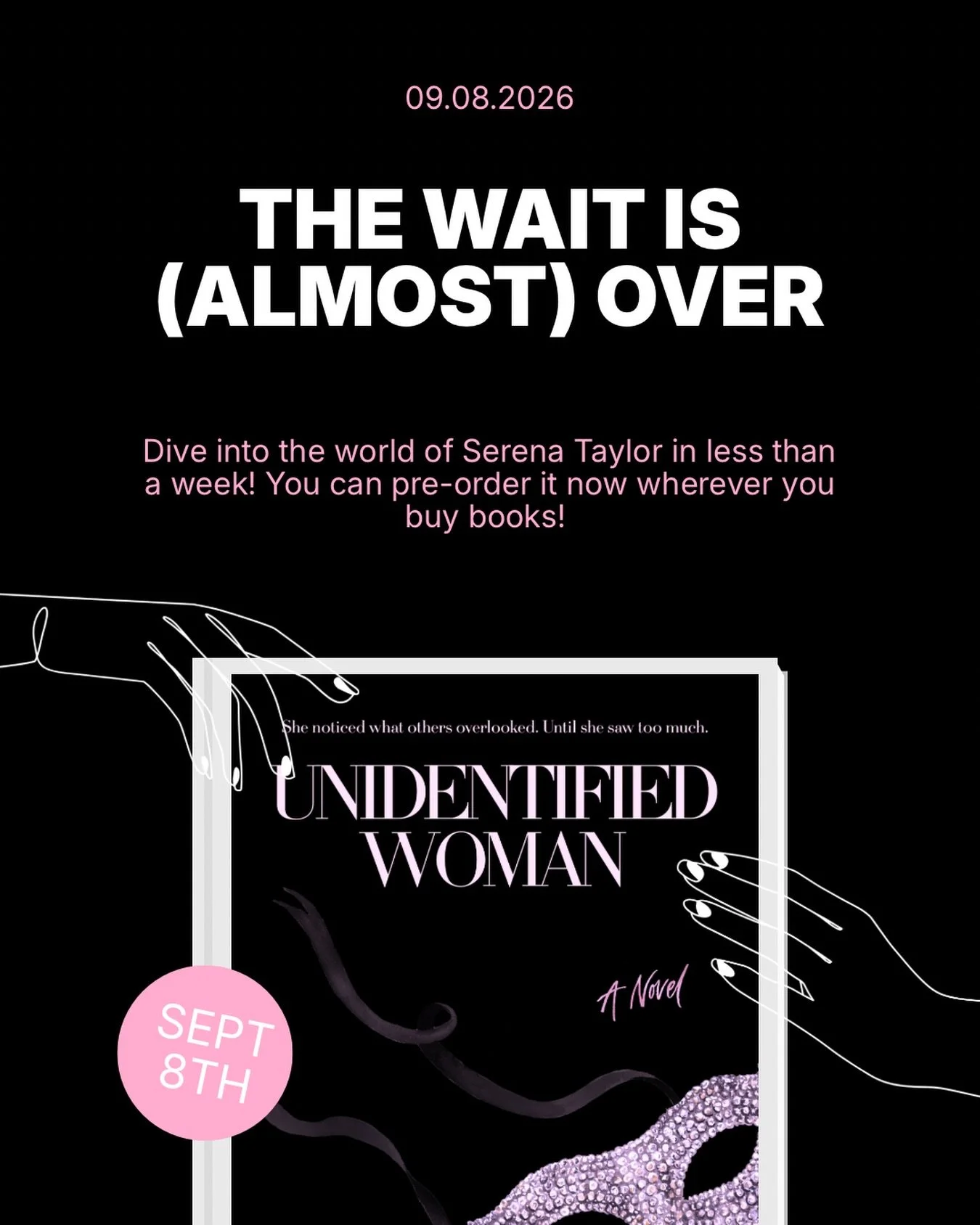 Less than a week!!! Still time to order your copy so you get it delivered on the publishing date!🖤