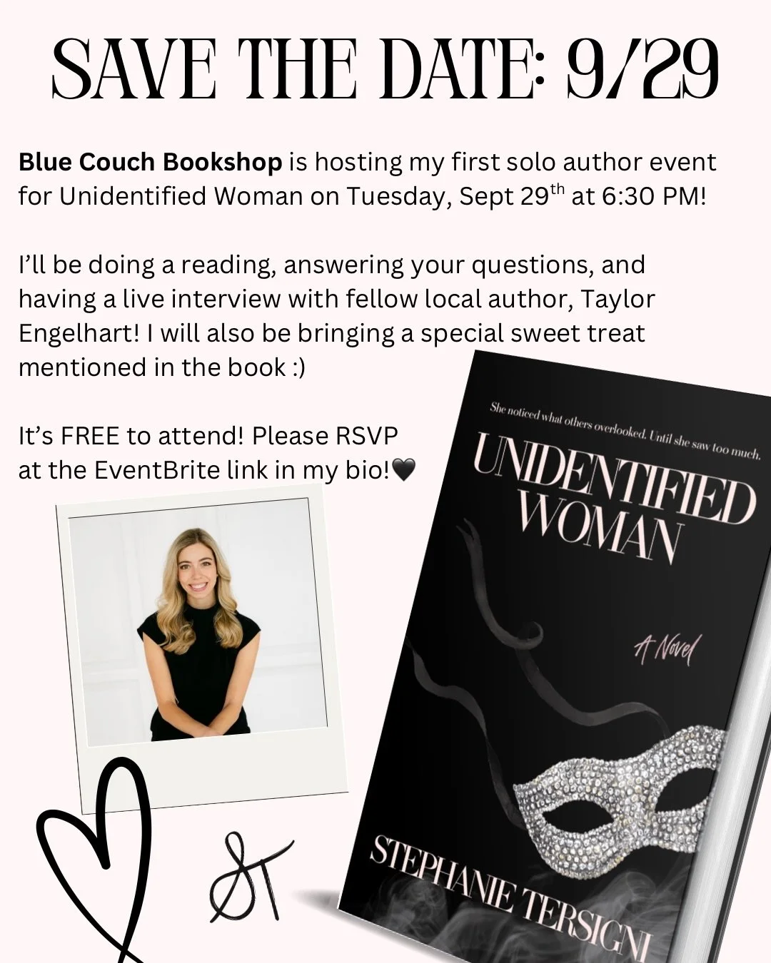 📣 Calling all Columbus book girlies! I have my first solo author event at @bluecouchbookshop in two weeks! I&rsquo;m SO excited to talk more about my debut novel and spend time with you 🖤 Please head to the link in my bio to RSVP and let me know if