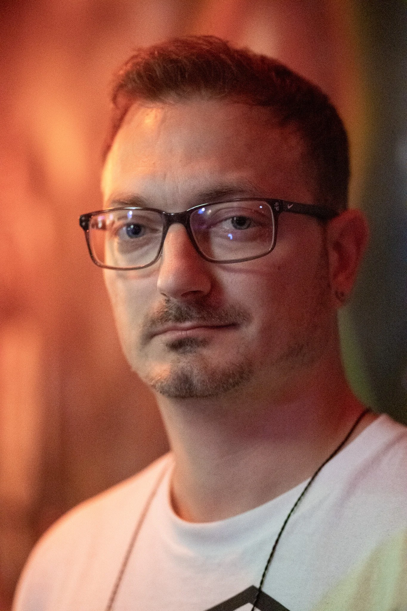 A portrait of the drummer of Moments Of band while on tour.