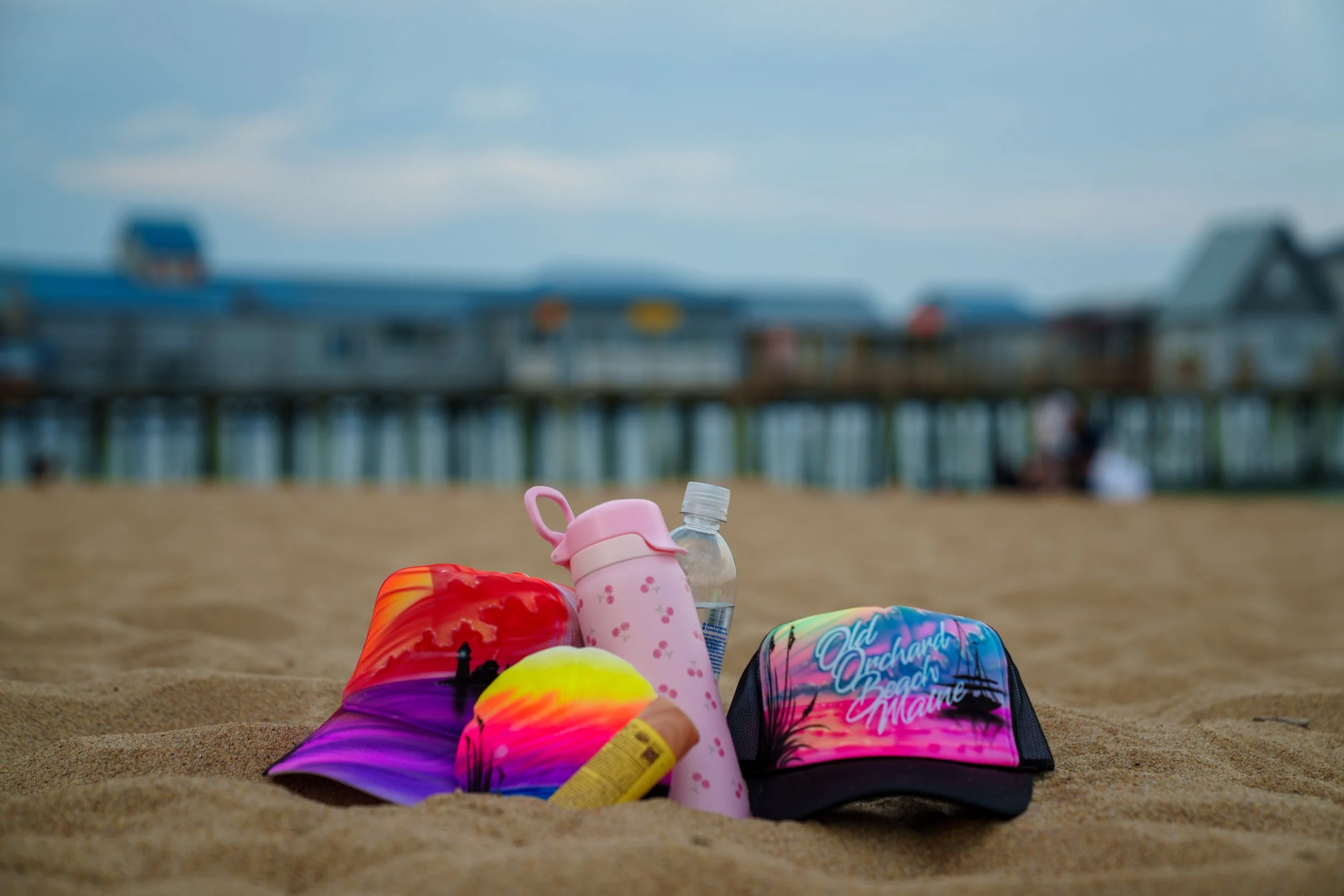 Old Orchard Beach Airbrush product shot with the iconic Old Orchard Beach Pier as the background