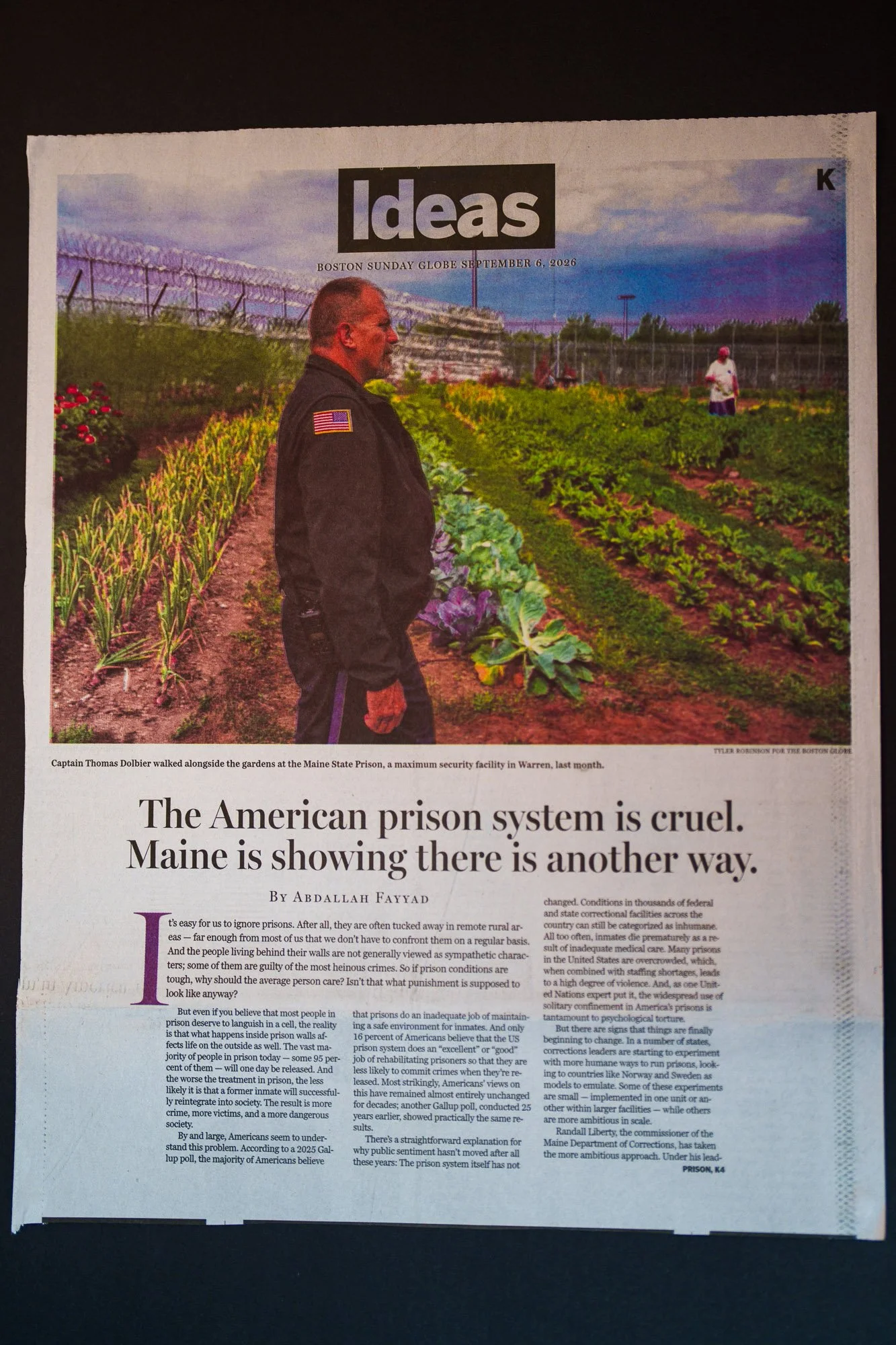 The Sunday Boston Globe Ideas cover featuring documentary photography by Tyler Robinson of Humble Moments Studio.