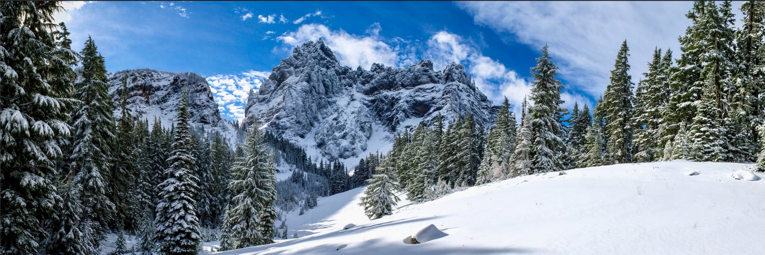 Three Fingered Jack Mountain, First Snow, Oregon