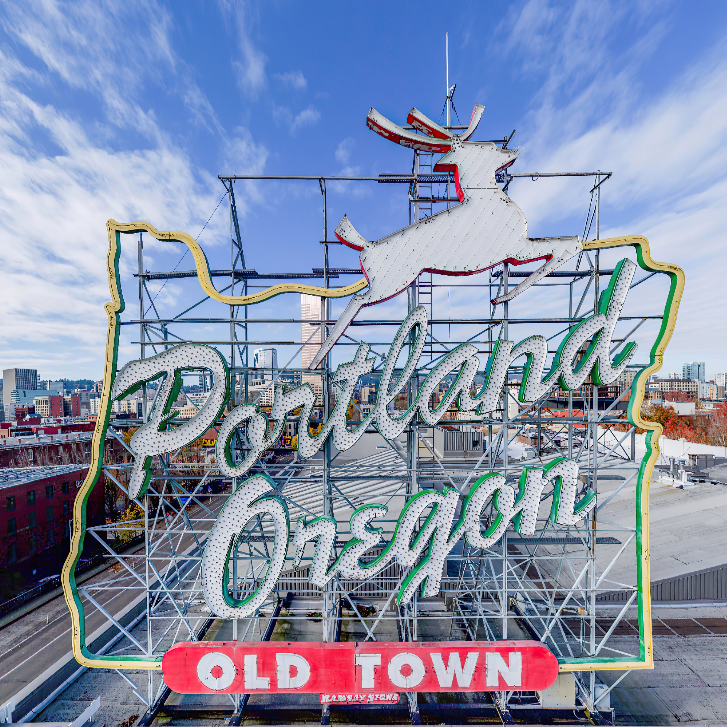 Portland Stag Sign Deer Old Town Rudolf