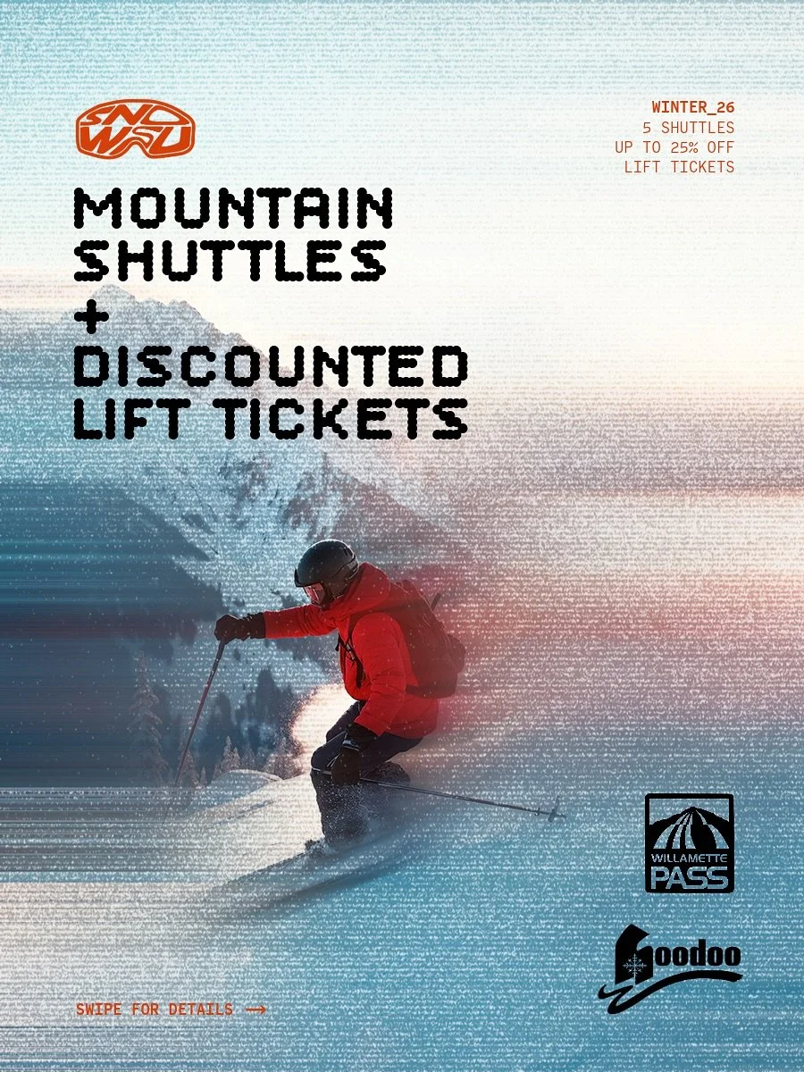 Best Winter Term Snow.s.u has ever had?!?

We are happy to announce that we officially have snow.s.u shuttles! This winter term we will be running shuttles every other week to either @skiwillamette or @skihoodoo. We also have revamped discounts to bo