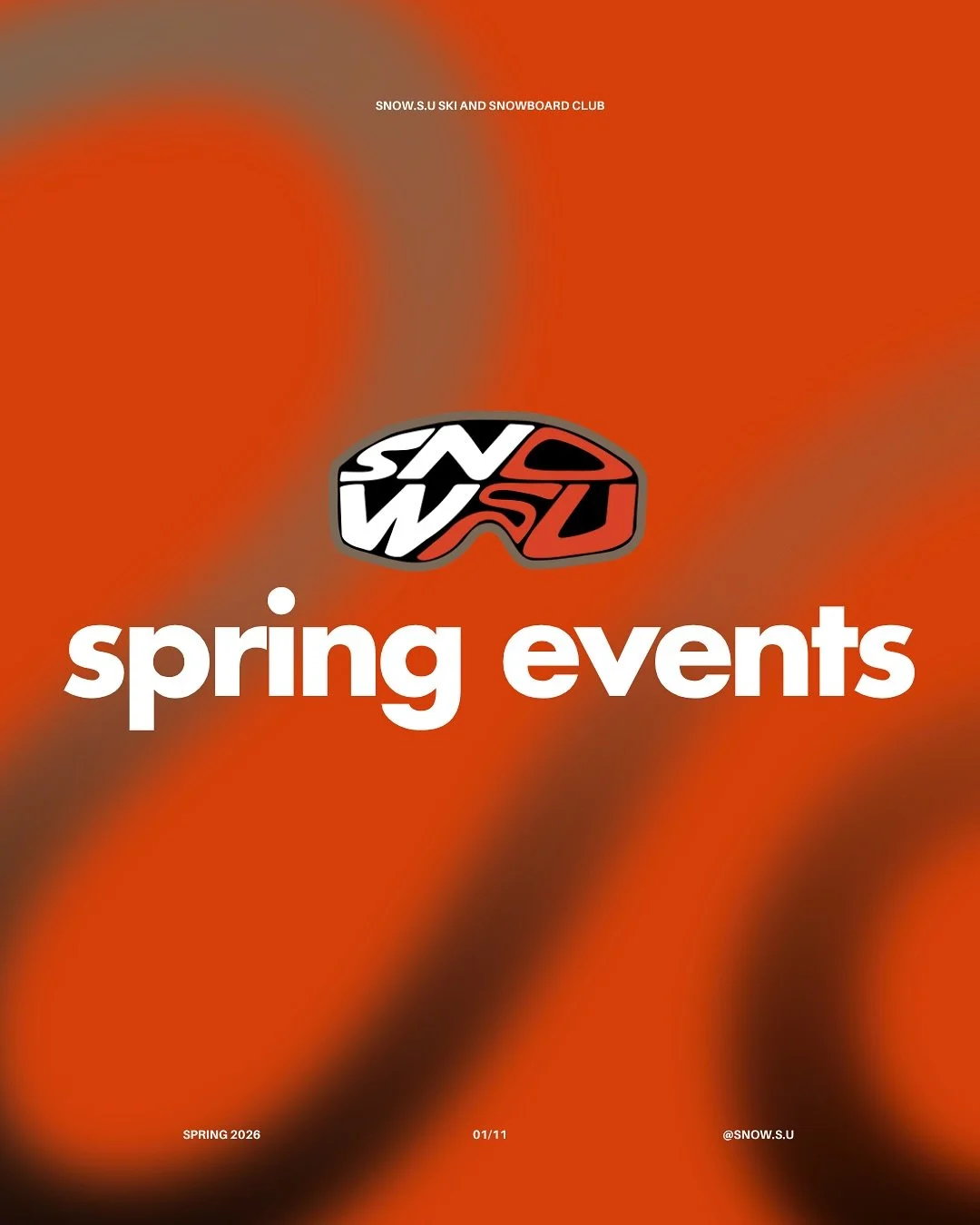 Our Spring Term event schedule is finally here!!!

We&rsquo;ve got a lot of great on &amp; off campus events for you this term. While we wish we would have had more snow this year, snow.s.u is bigger than just tailgates or trips. Though speaking of t