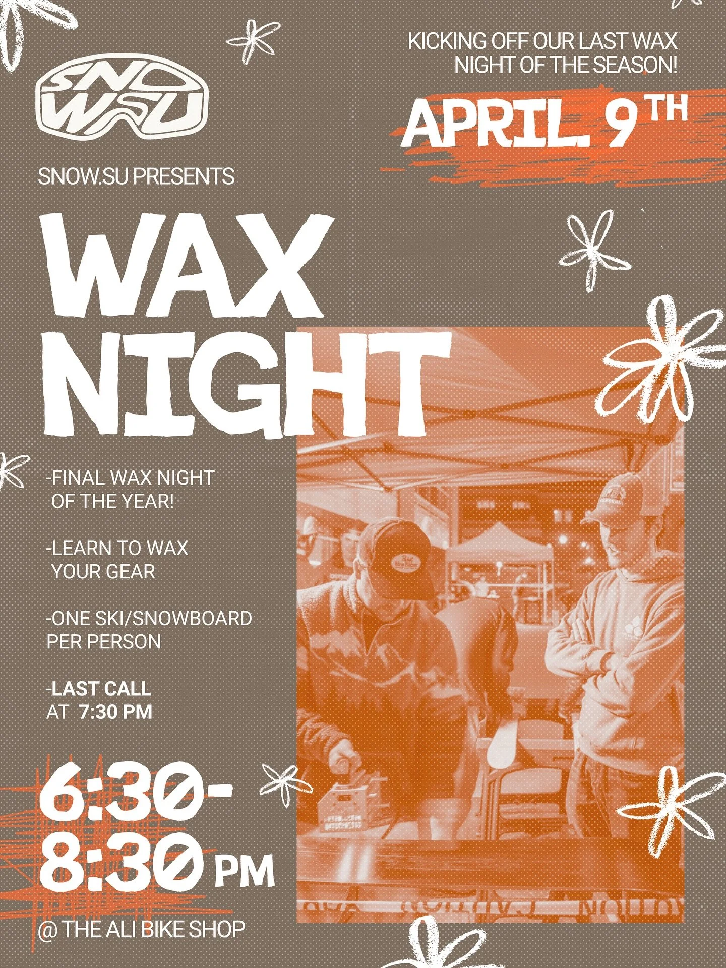 The last wax night of the year is here!!!

While we know it hasn&rsquo;t been the greatest of seasons&hellip;that&rsquo;s even more reasons to get one last wax night in! Nothing like a little bit of wax to cover up some rock/tree scrapes. Be sure to 