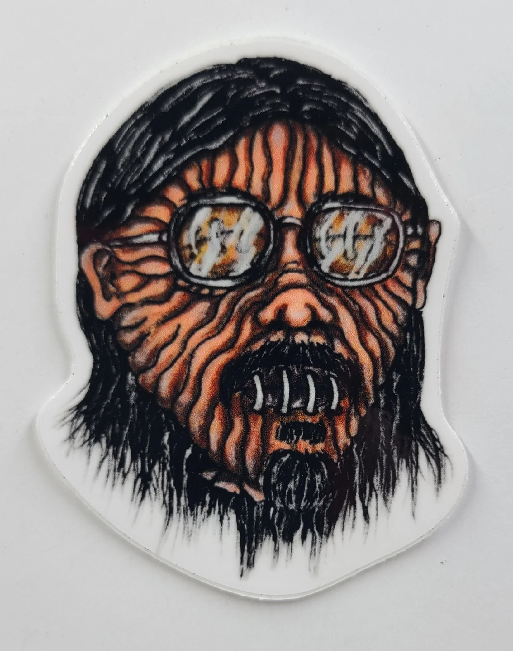 RawBert shrunken head sticker 3"