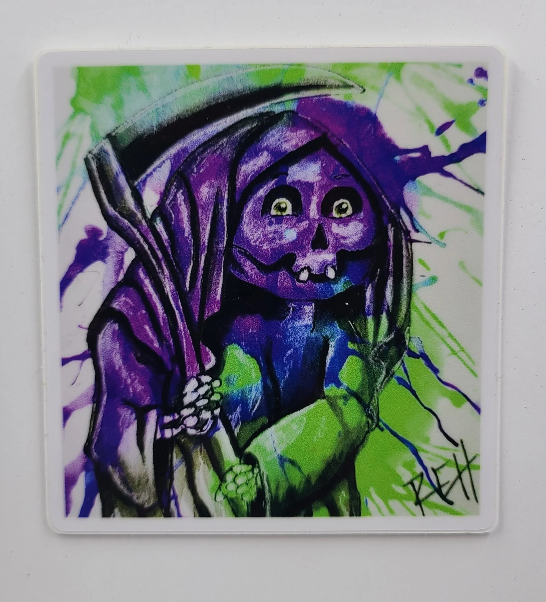 Grim Jim water color sticker 3"