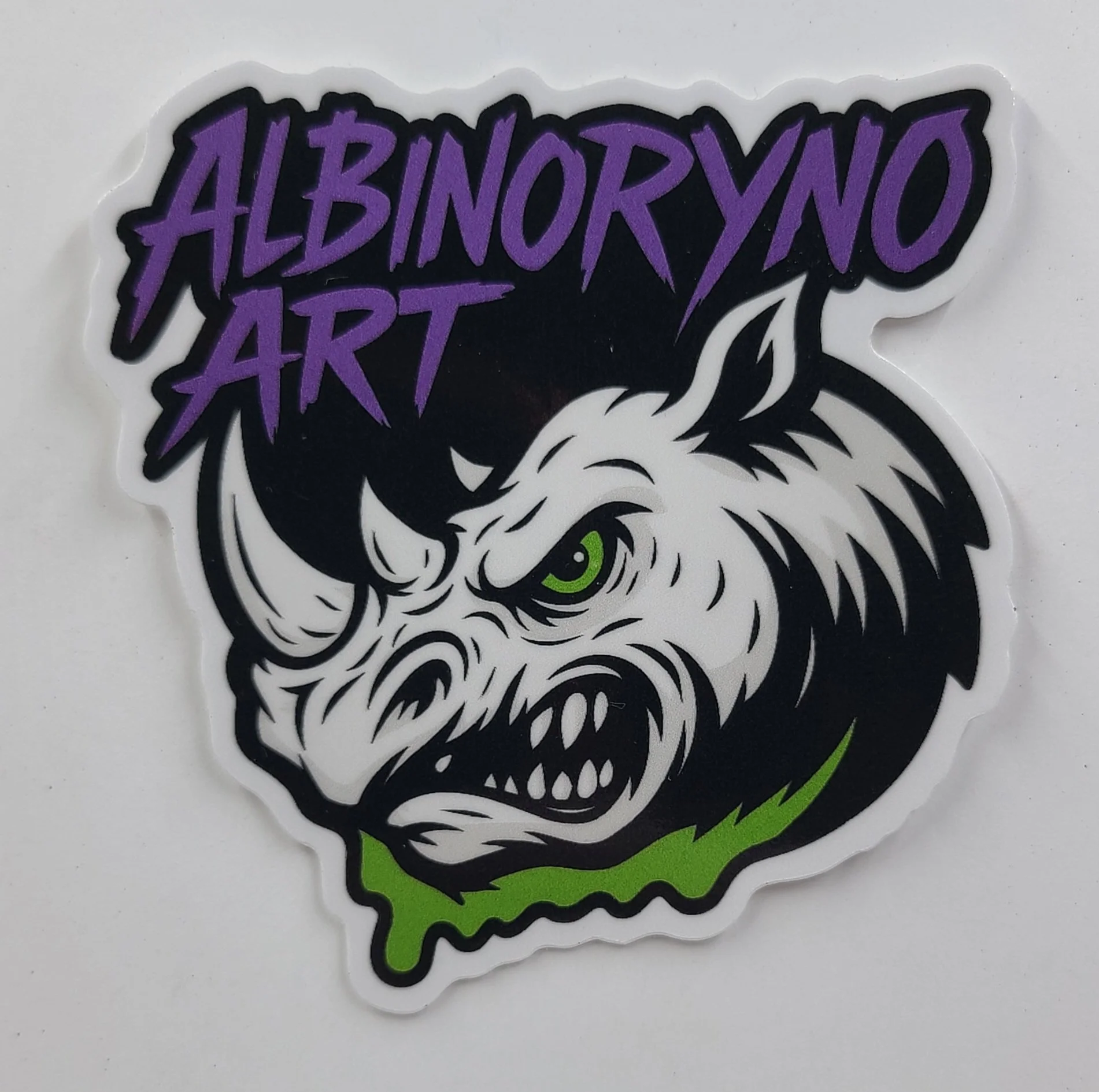 Albino Ryno Art logo sticker 3"